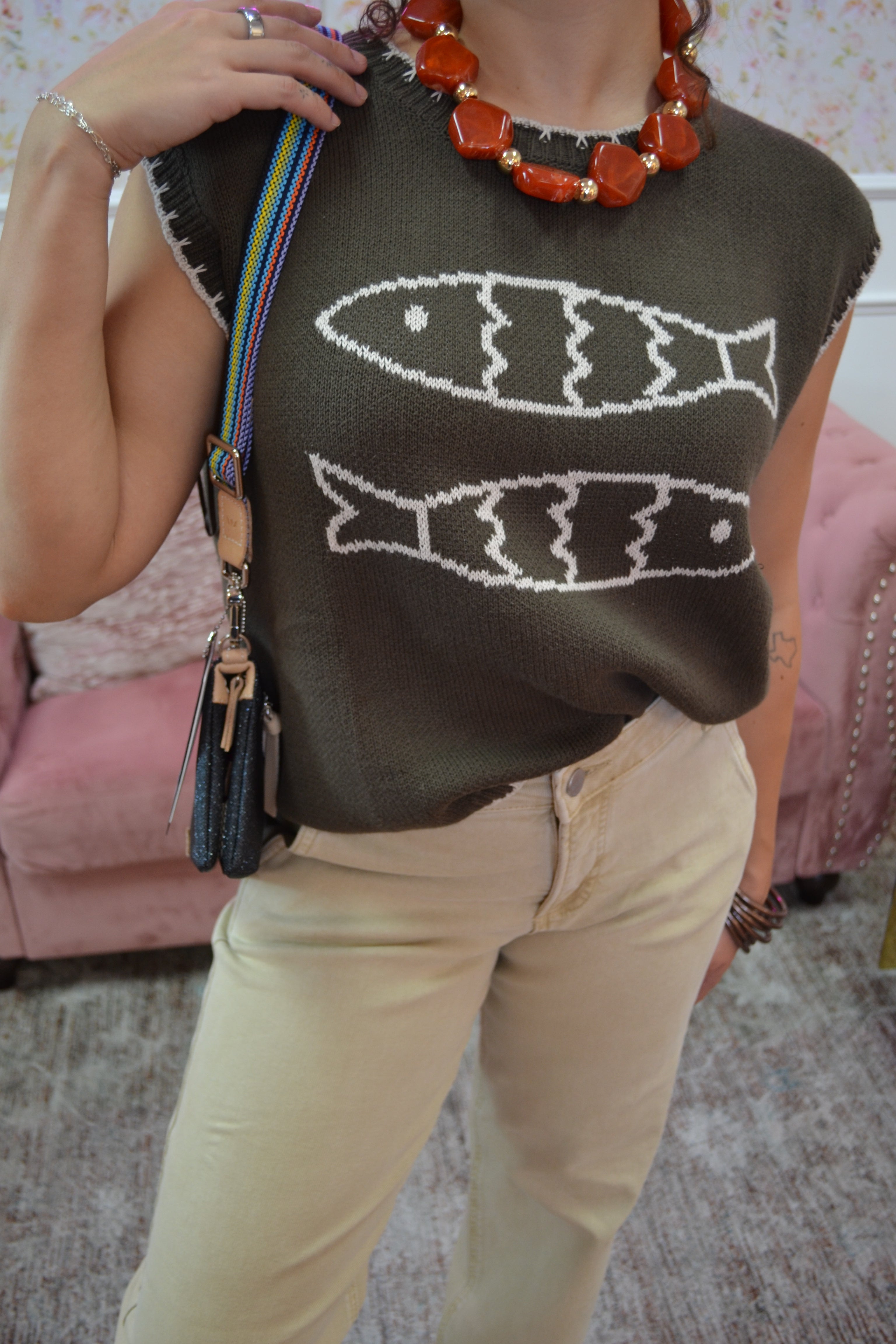 Coastal Catch Sweater Vest By EESOME