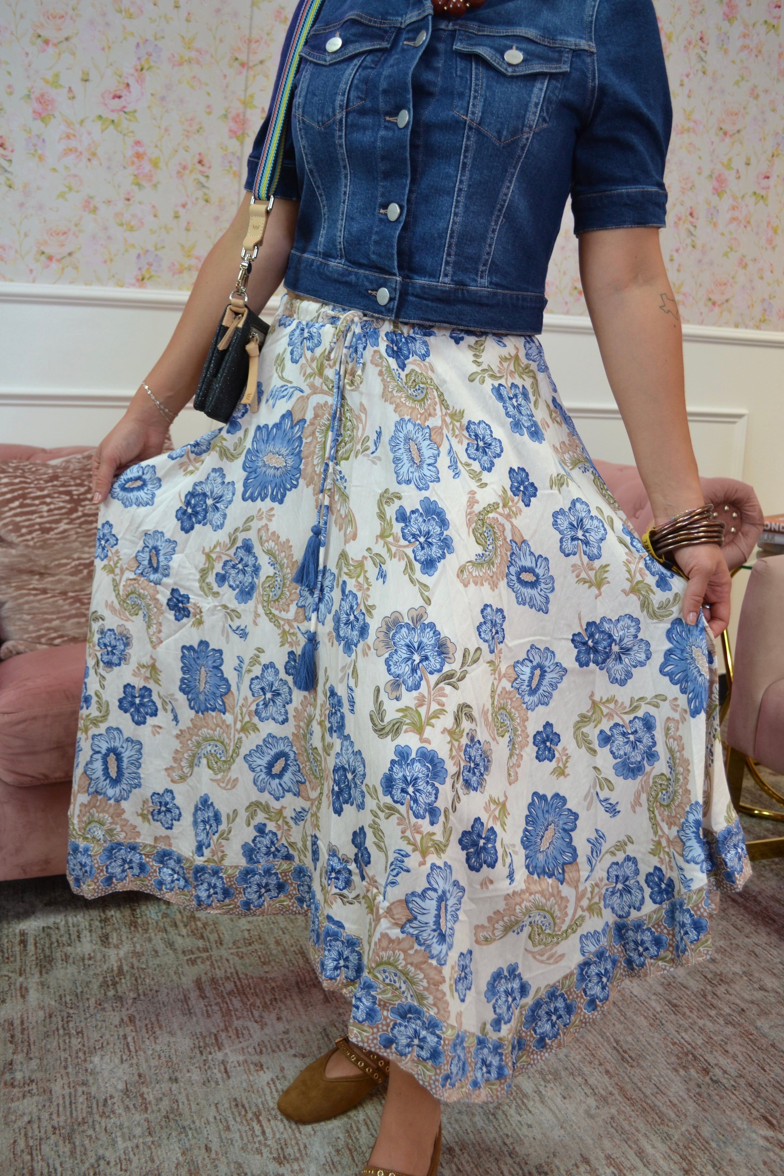 Bluebell Poetry Midi Skirt By EESOME