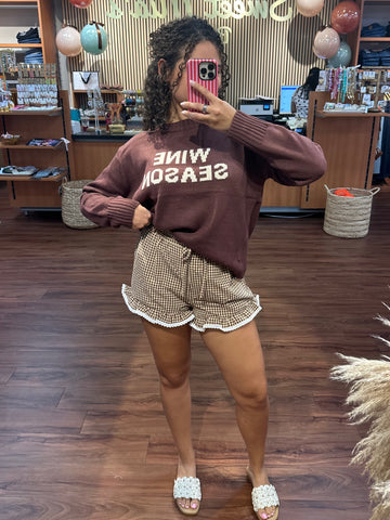 Wine Season Knit Sweater By Panache