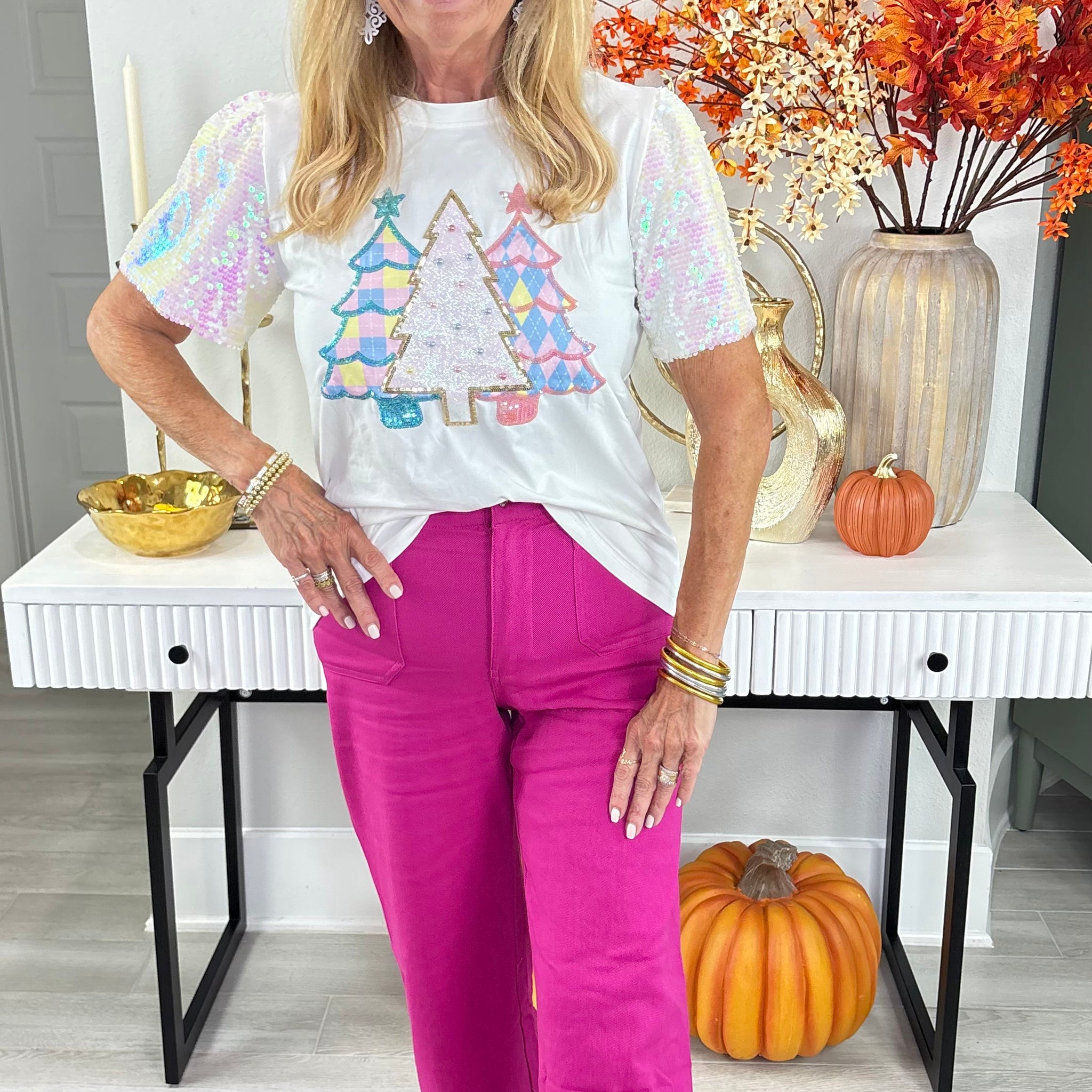 White Festive Forest On Princess Top By Grace + Emma