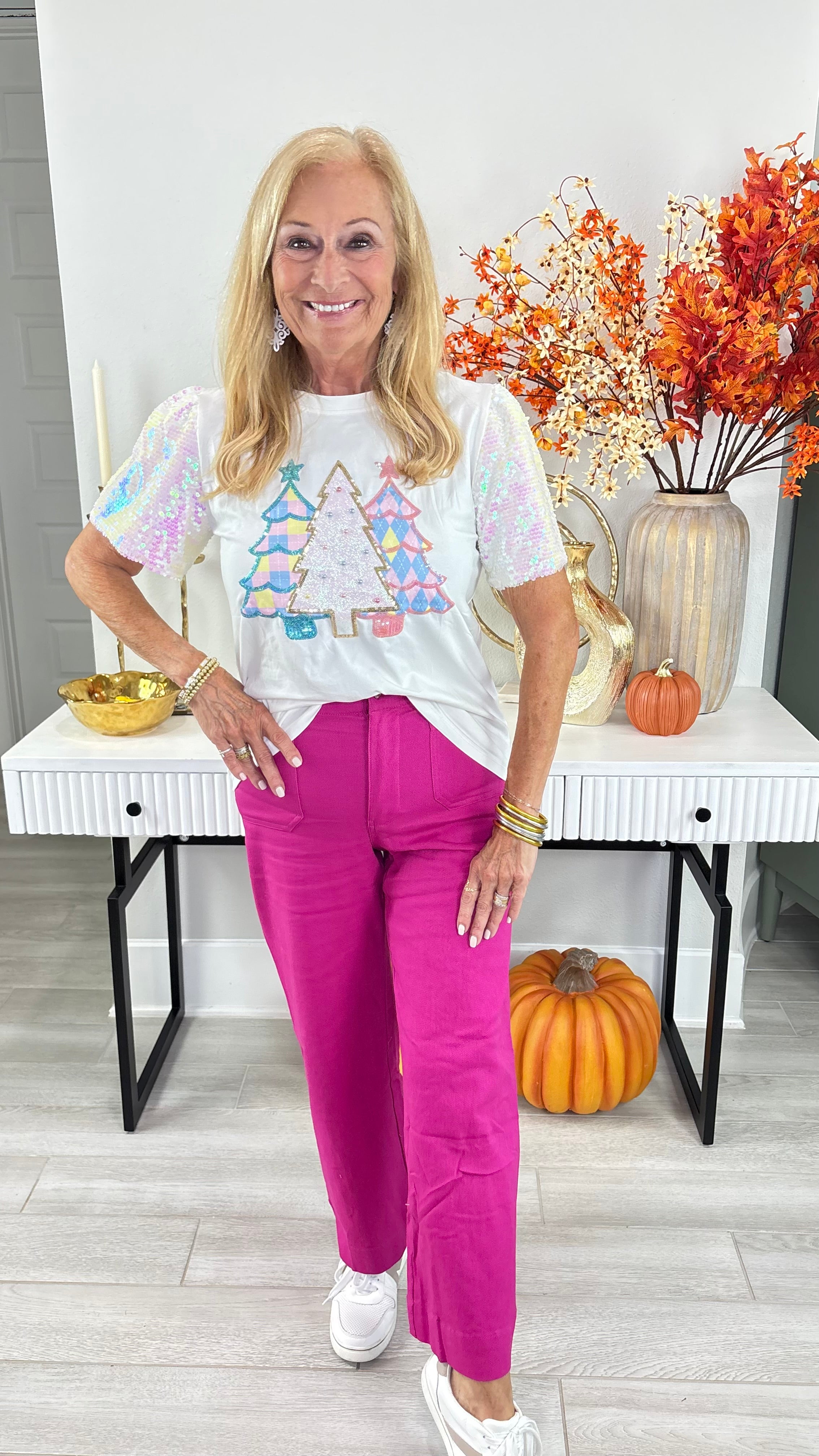 White Festive Forest On Princess Top By Grace + Emma