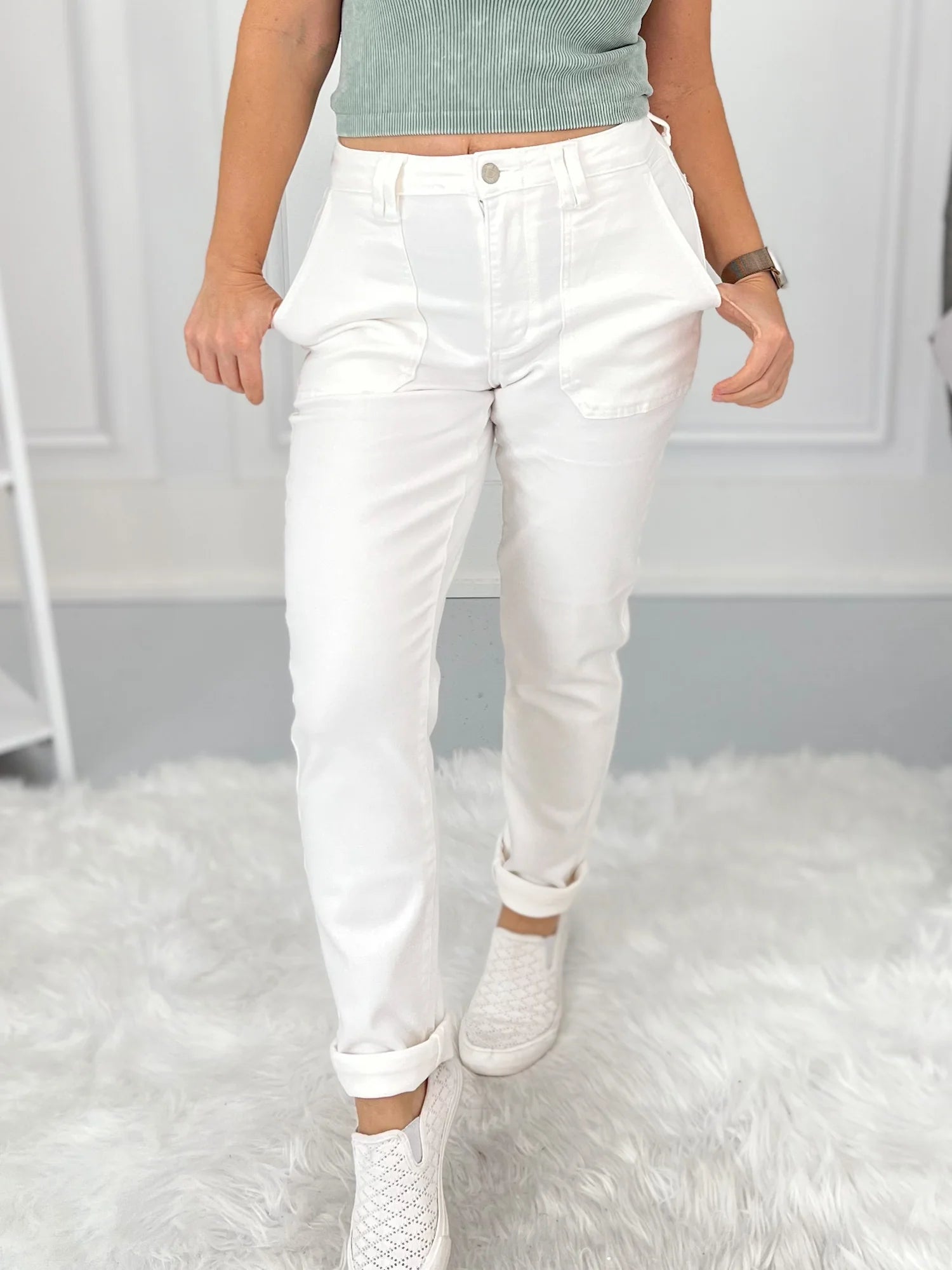 Judy Blue Aurora Weekender White Pants 881083