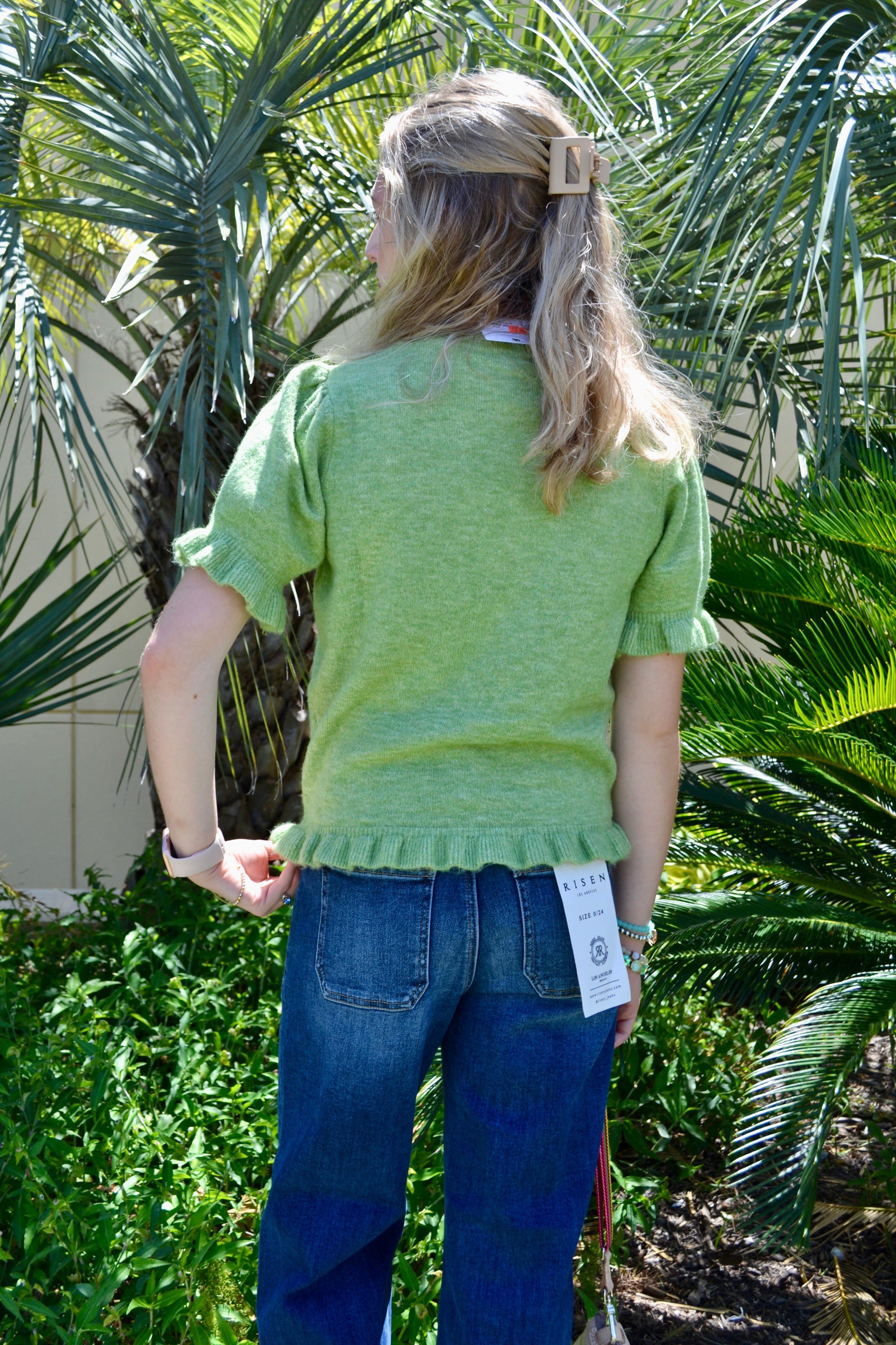 Ruffle Trim Short Sleeve Cardigan By Eesome