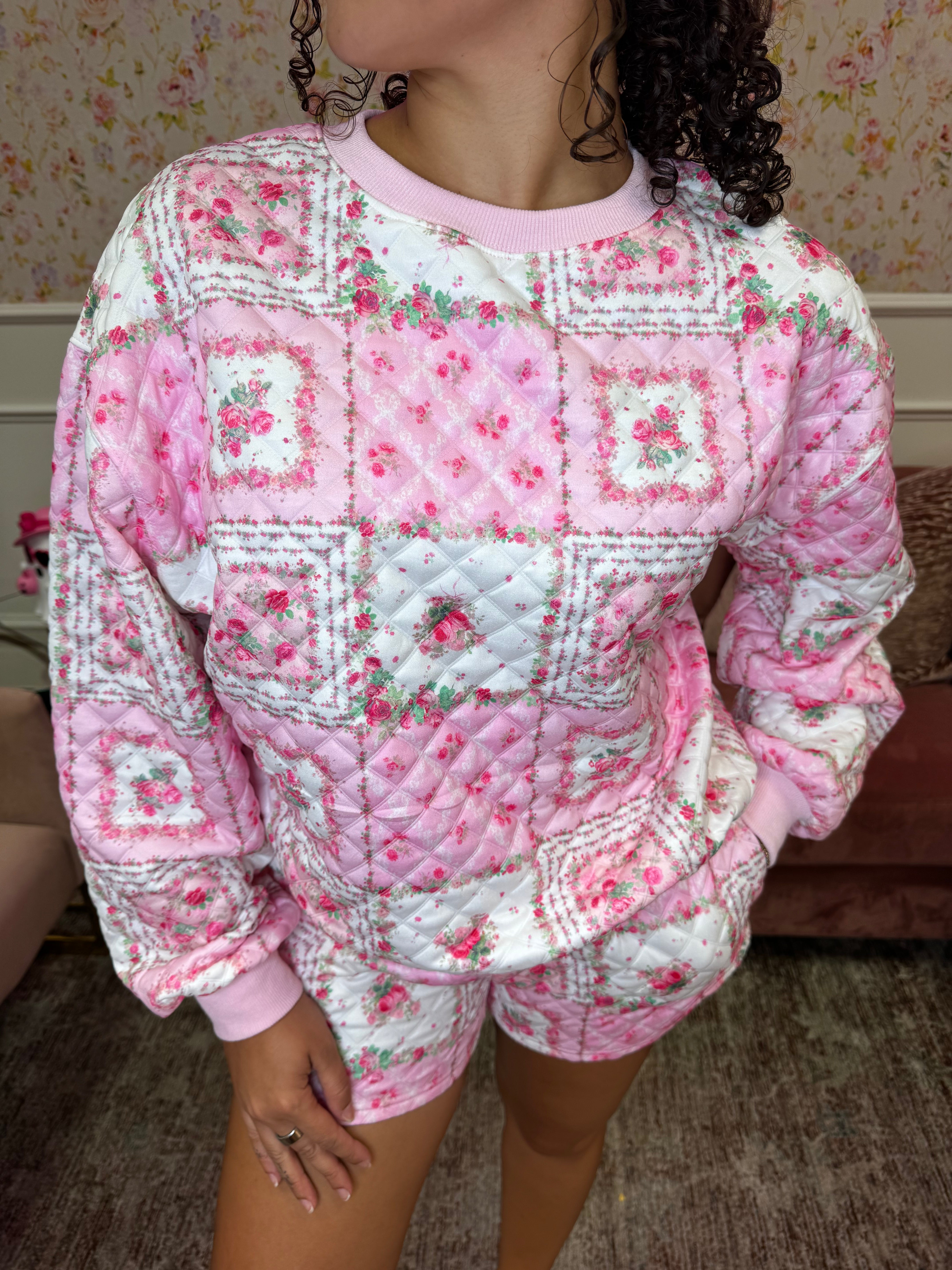 Patchwork Quilted Floral Lounge Set
