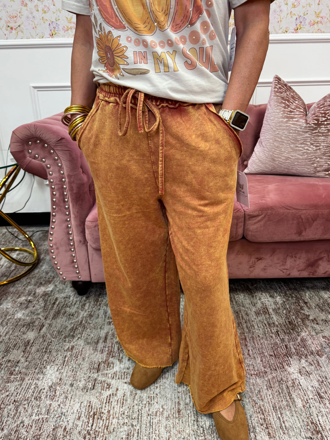 Cinnamon Stroll Wide Leg Pants