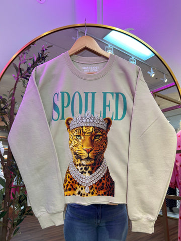 Spoiled Leopard Rhinestone CREWNECK By Keep it Gypsy
