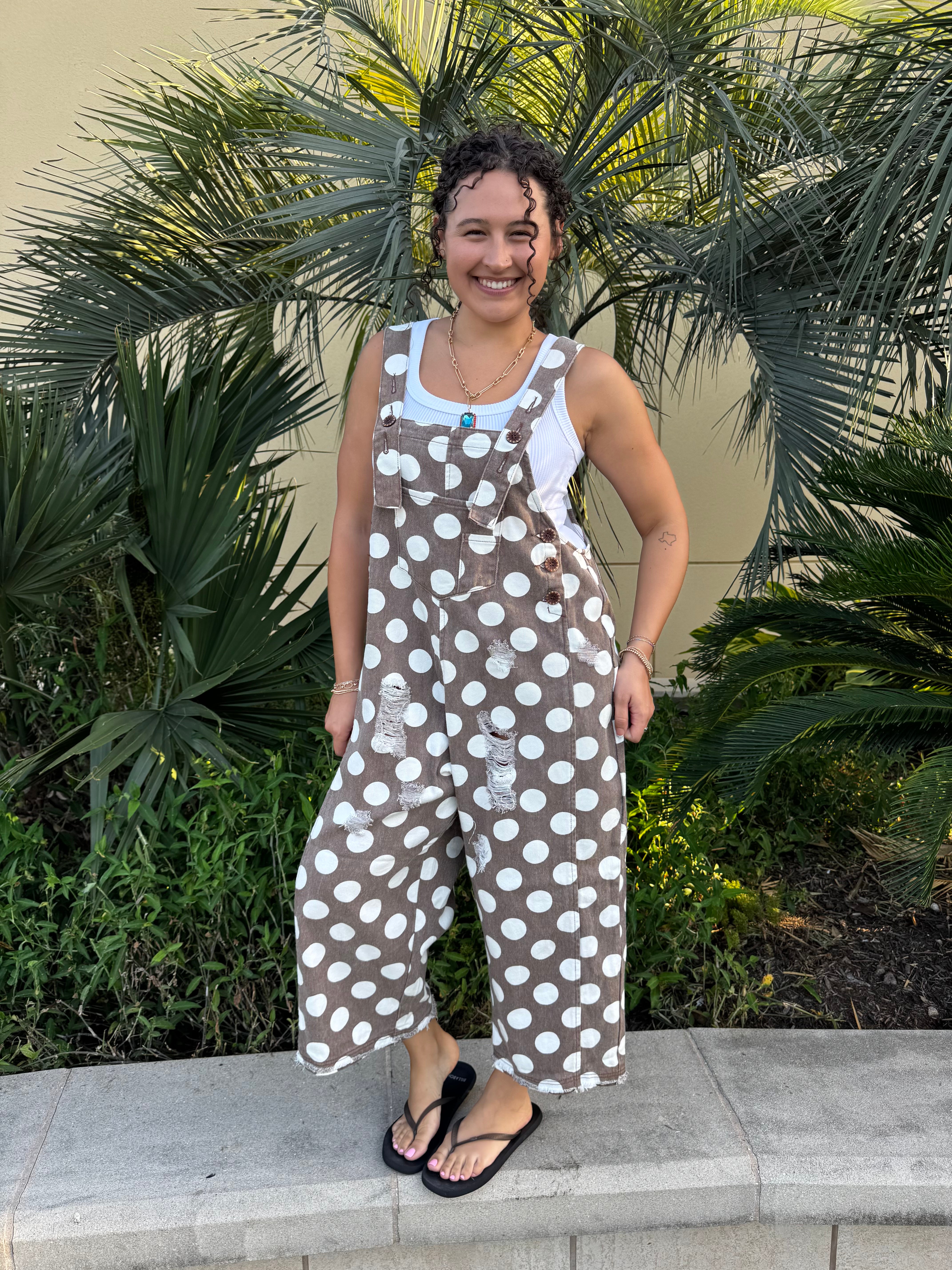 Cocoa Dot Darling Overalls By Easel