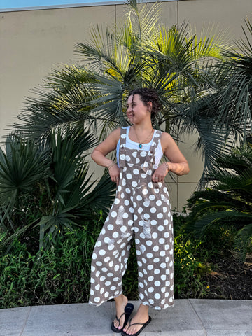 Cocoa Dot Darling Overalls By Easel
