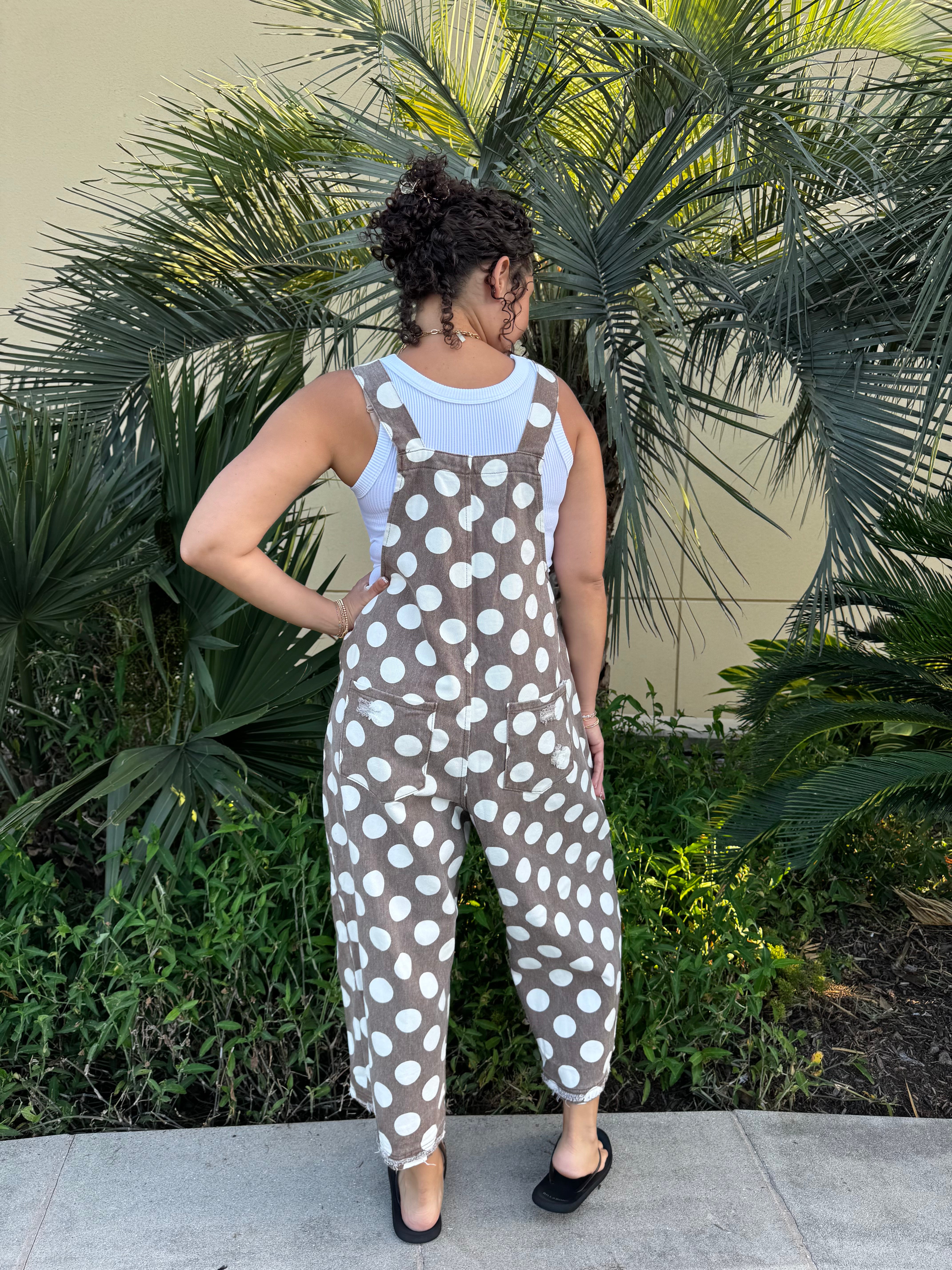 Cocoa Dot Darling Overalls By Easel