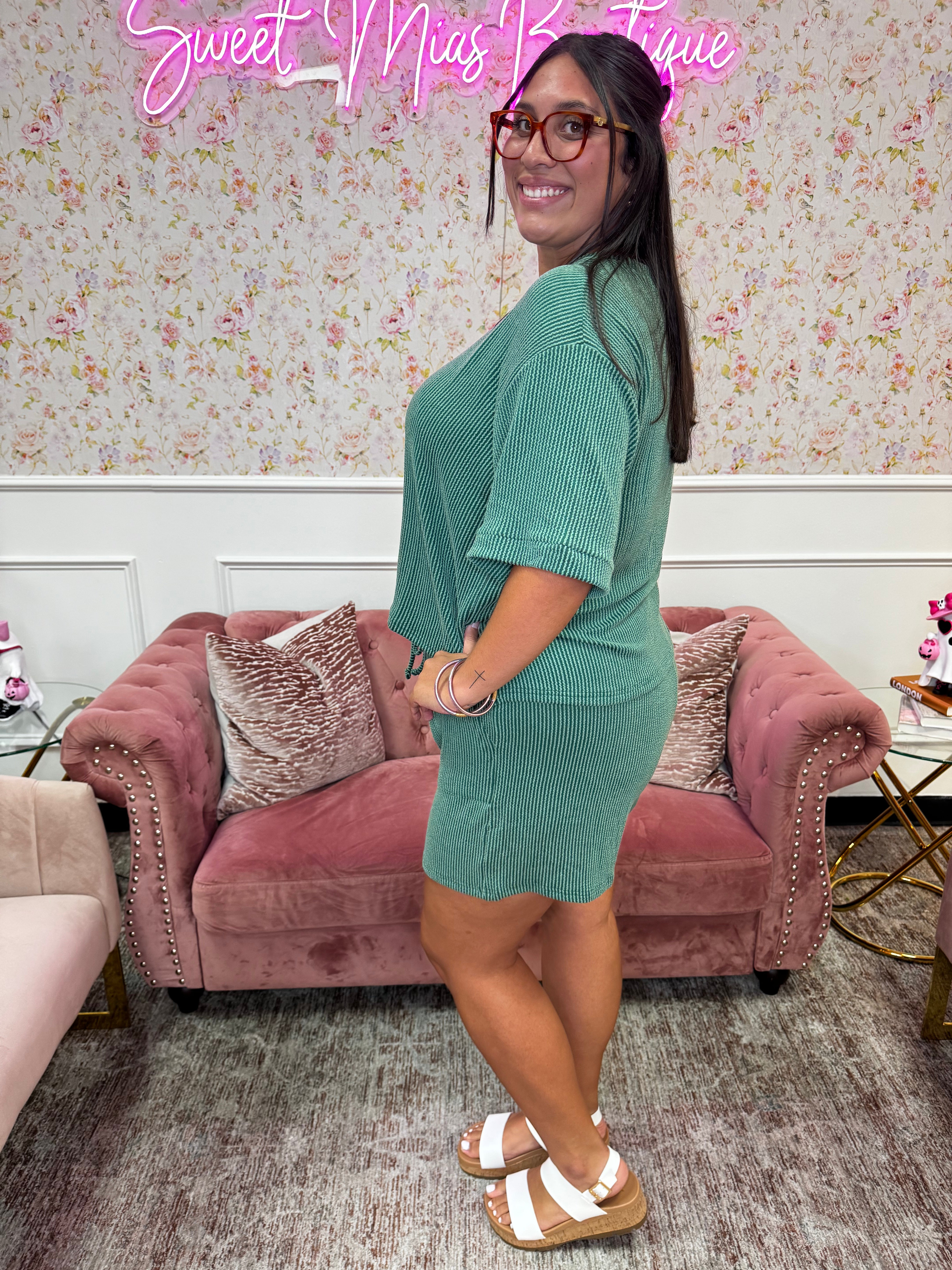 Curvy Easy Days Short Set By Zenana