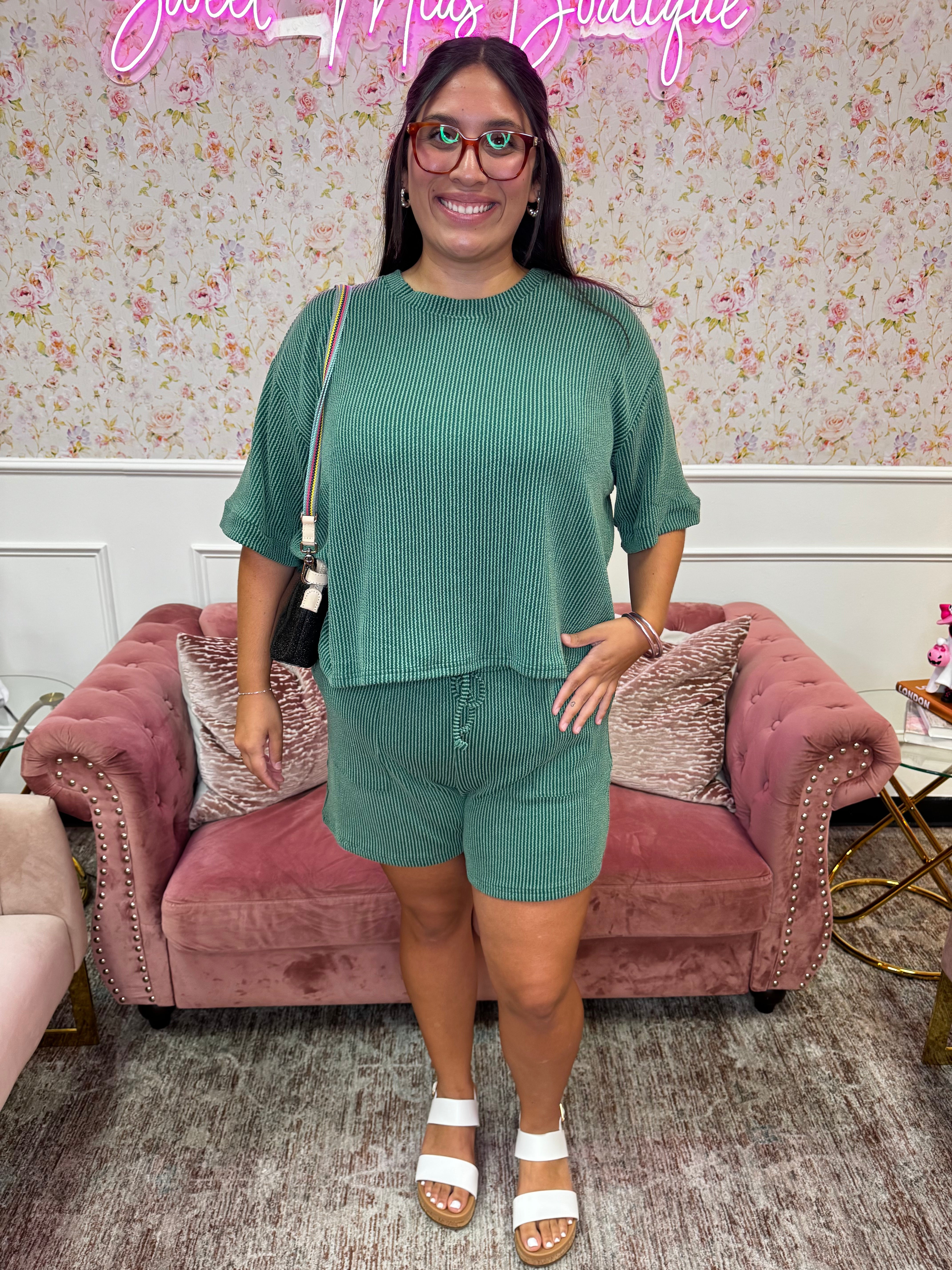 Curvy Easy Days Short Set By Zenana