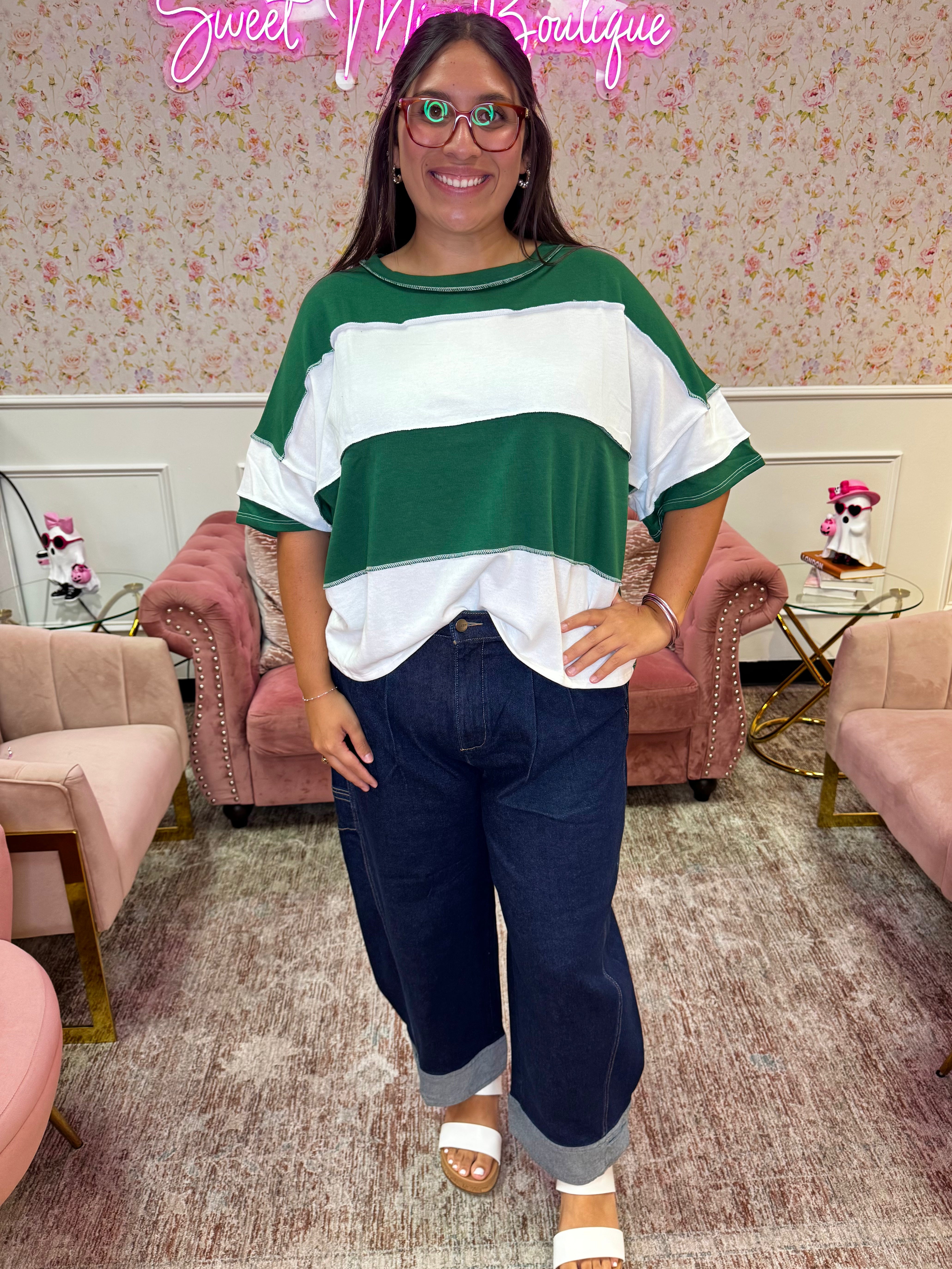 Curvy Cozy Seasons Colorblock Tee