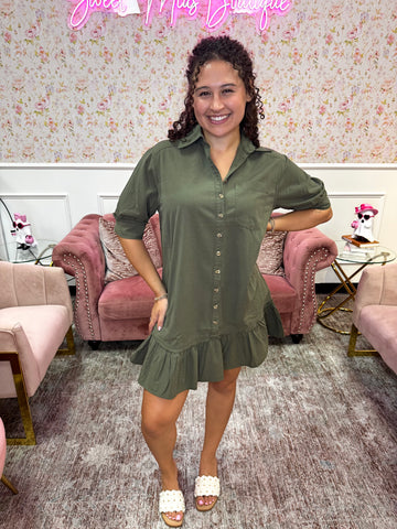 Olive After Hours Ruffle Dress By EESOME