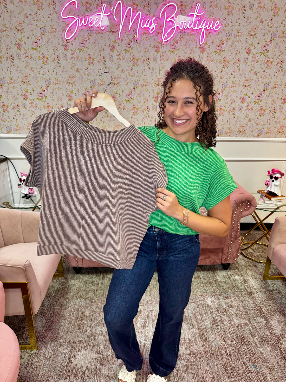 Raised Rib Cap Sleeve Top By Zenana