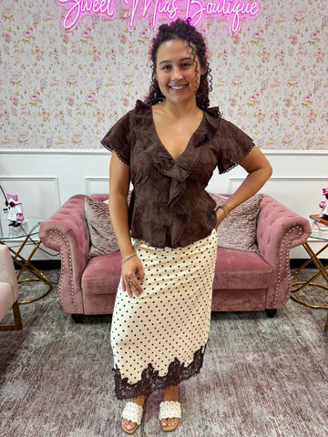 Love in the Details Ruffle Blouse By Easel
