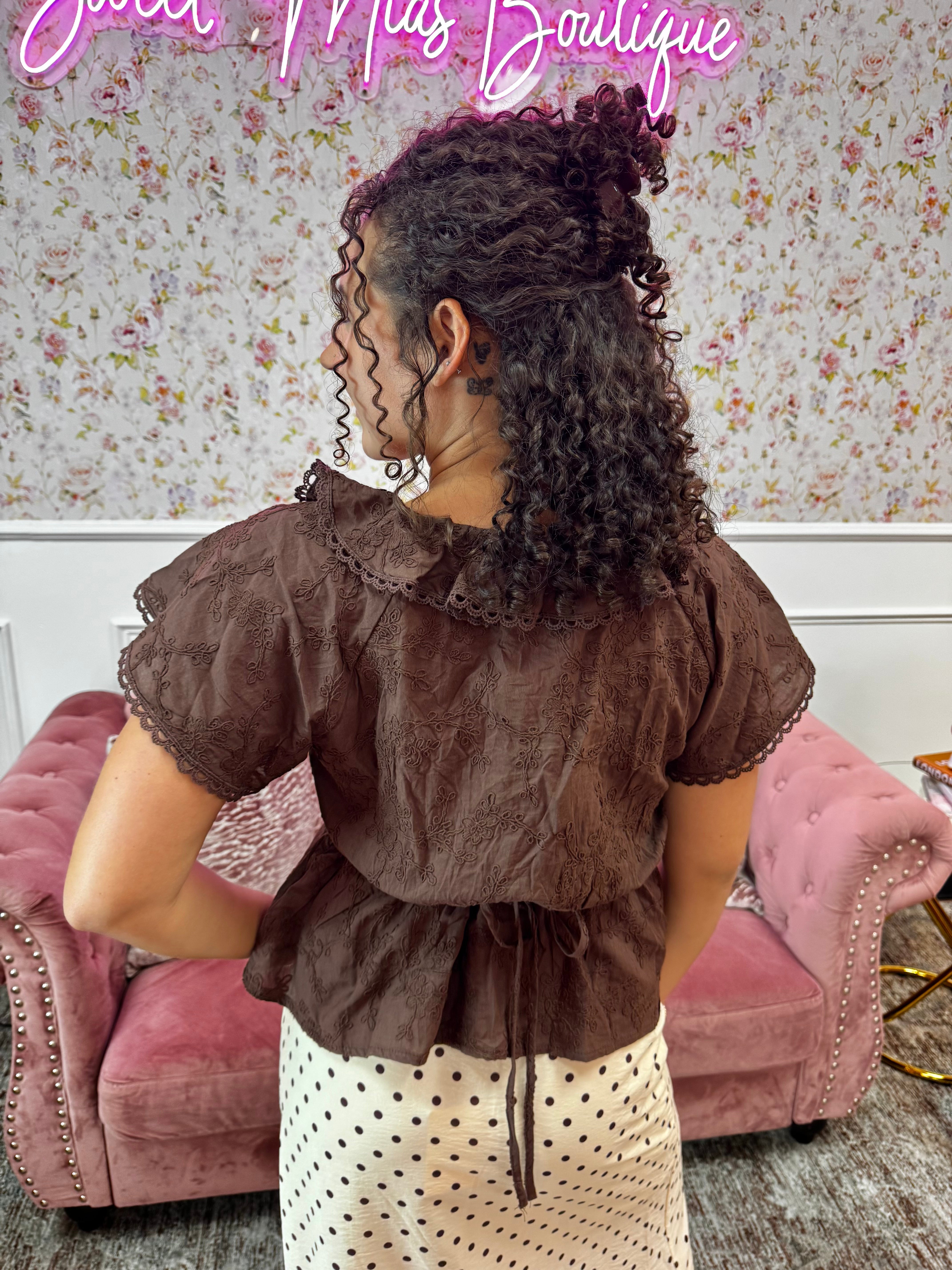 Love in the Details Ruffle Blouse By Easel