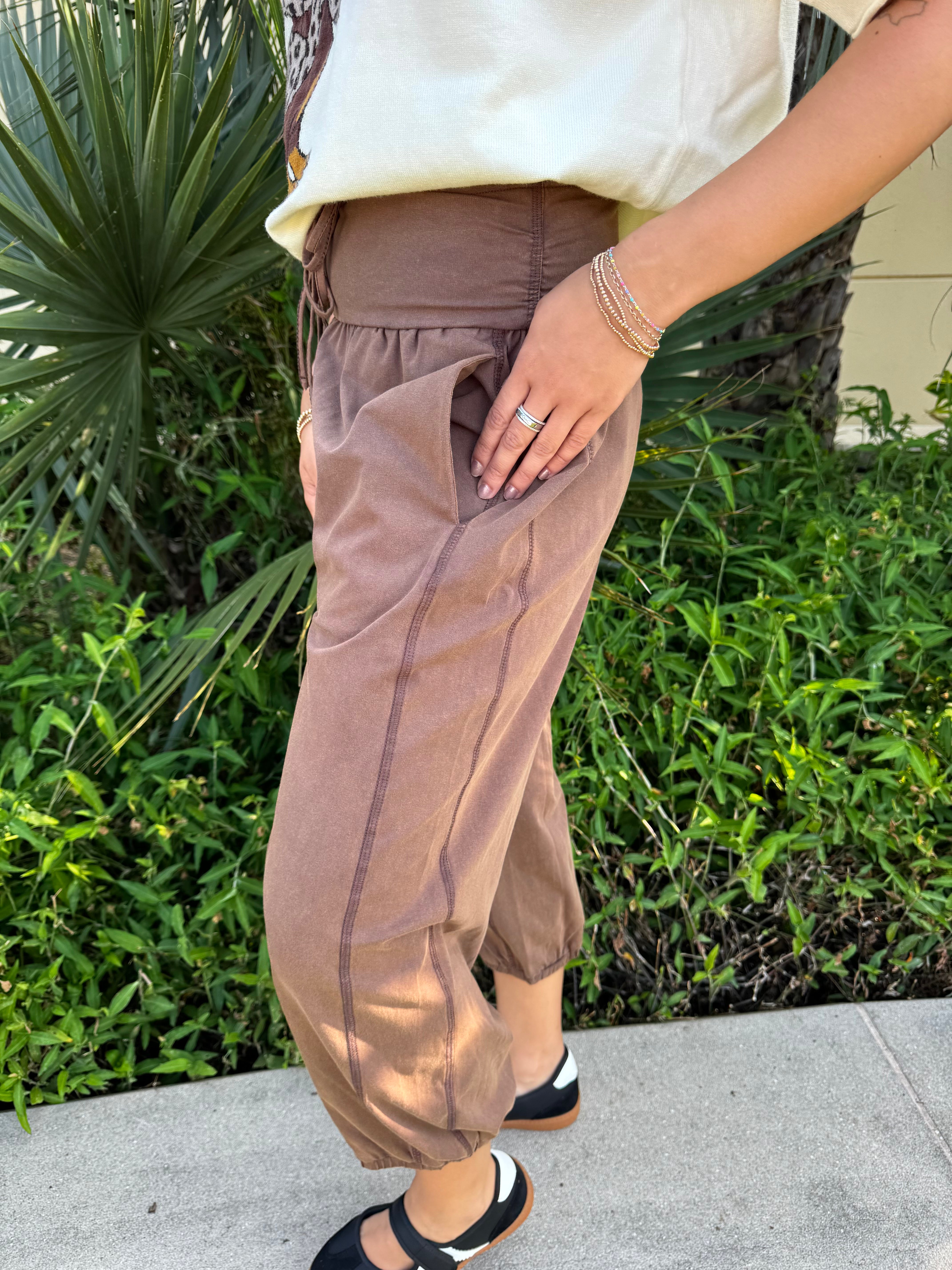 Cocoa Mineral Wash Joggers By EESOME