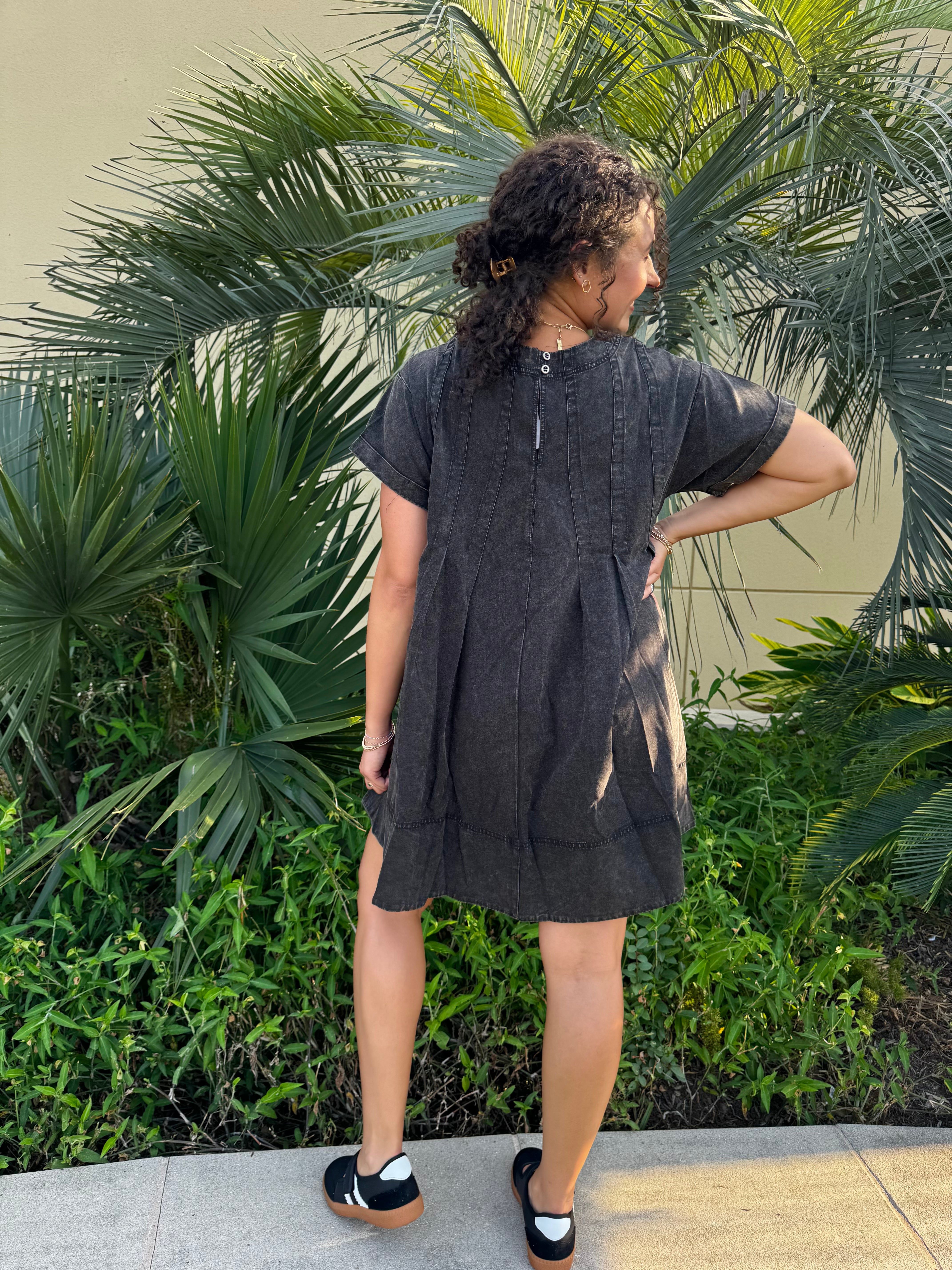 Mineral Wash Mini Dress By EESOME