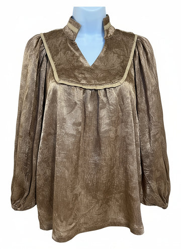 V-neck with Structured Contrast Trim Detail By Umgee