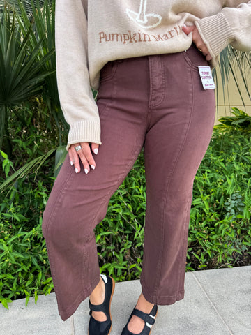 Full Run Risen Tummy Control High Rise Crop Wide Pants 5687HD