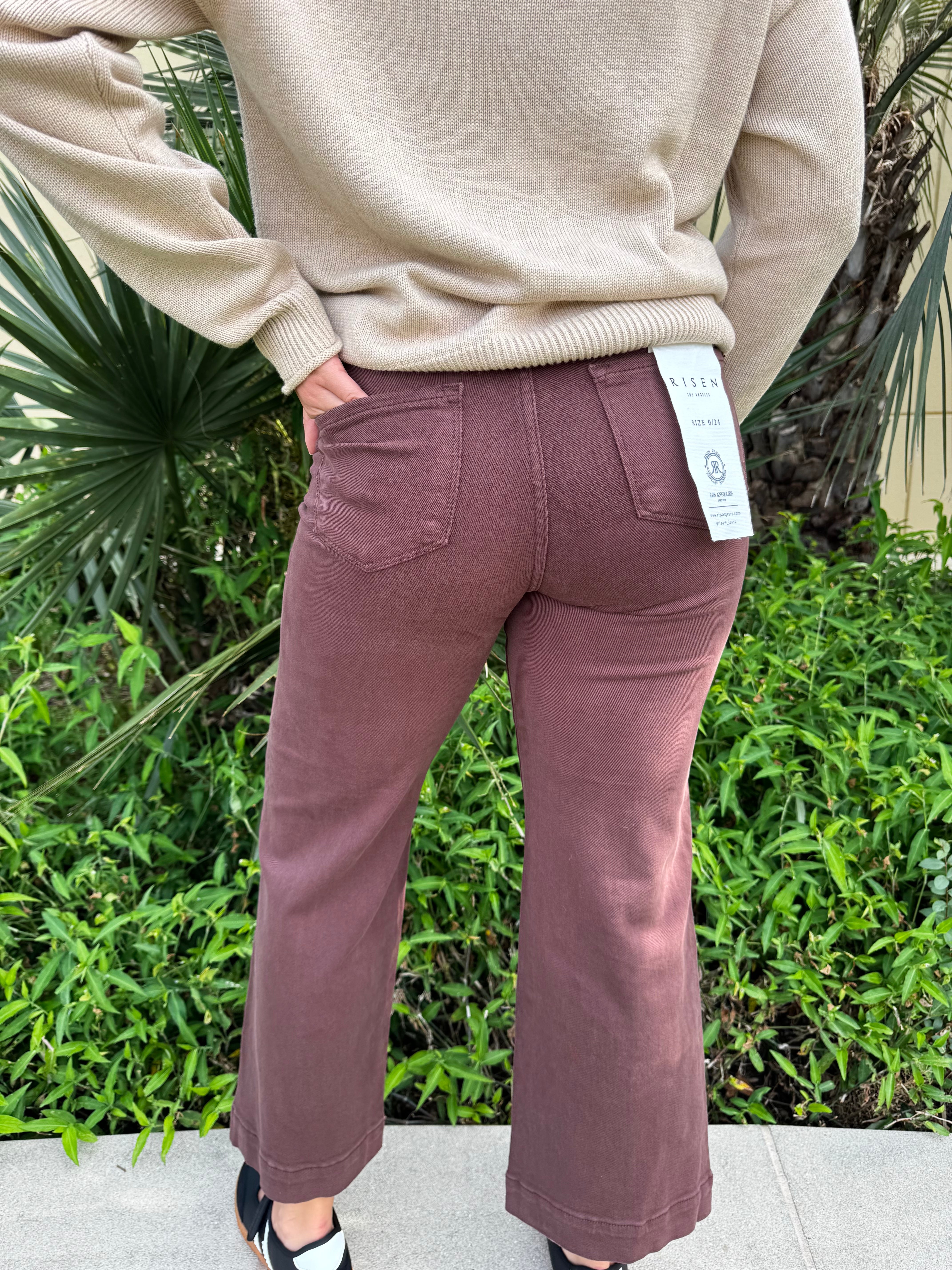 Full Run Risen Tummy Control High Rise Crop Wide Pants 5687HD