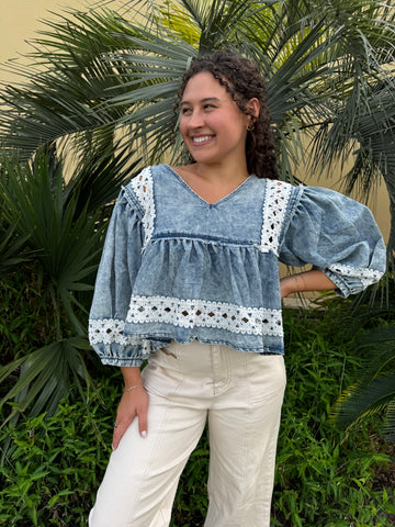 Southern Belle Washed Top By Pol