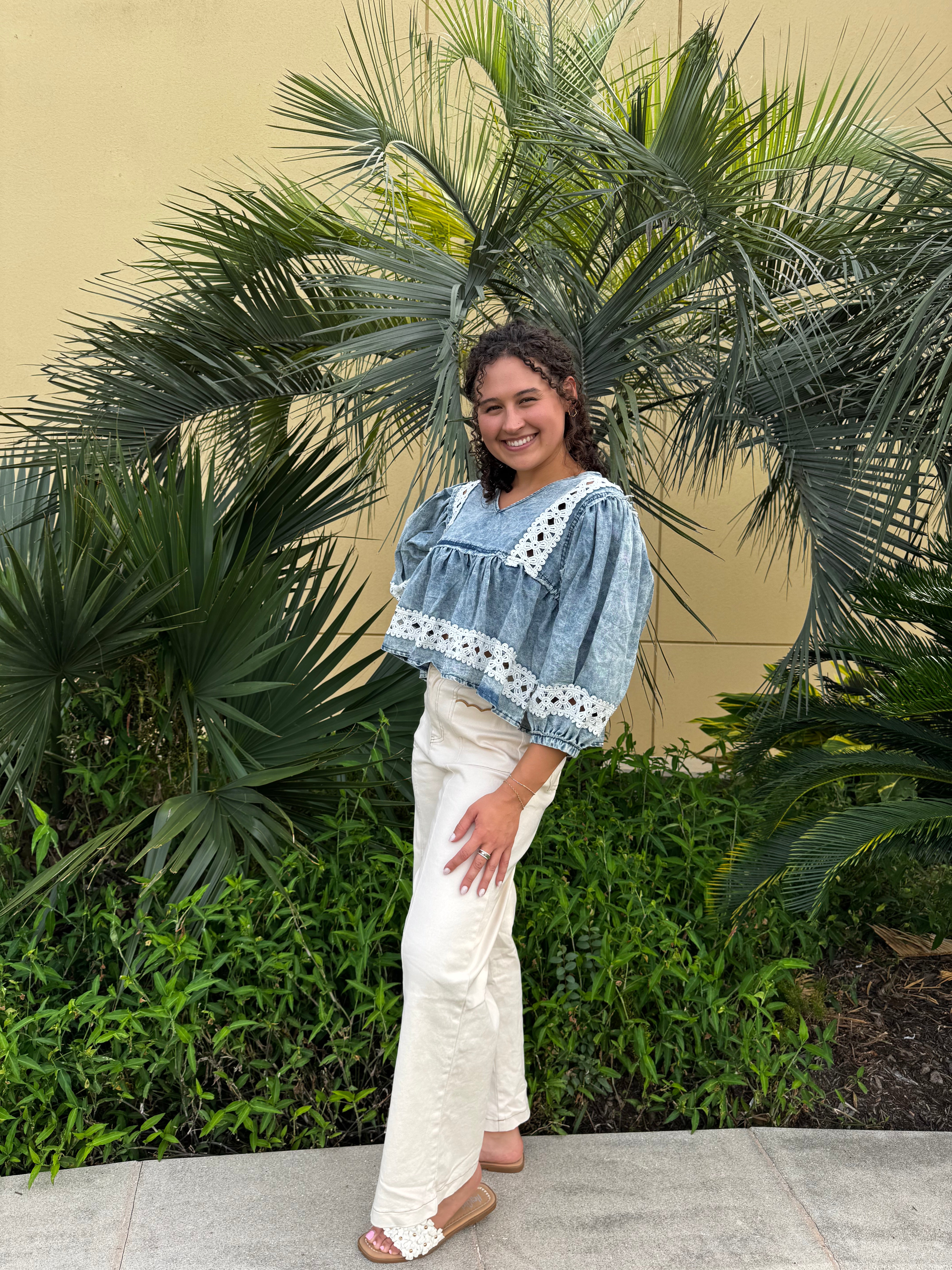 Southern Belle Washed Top By Pol