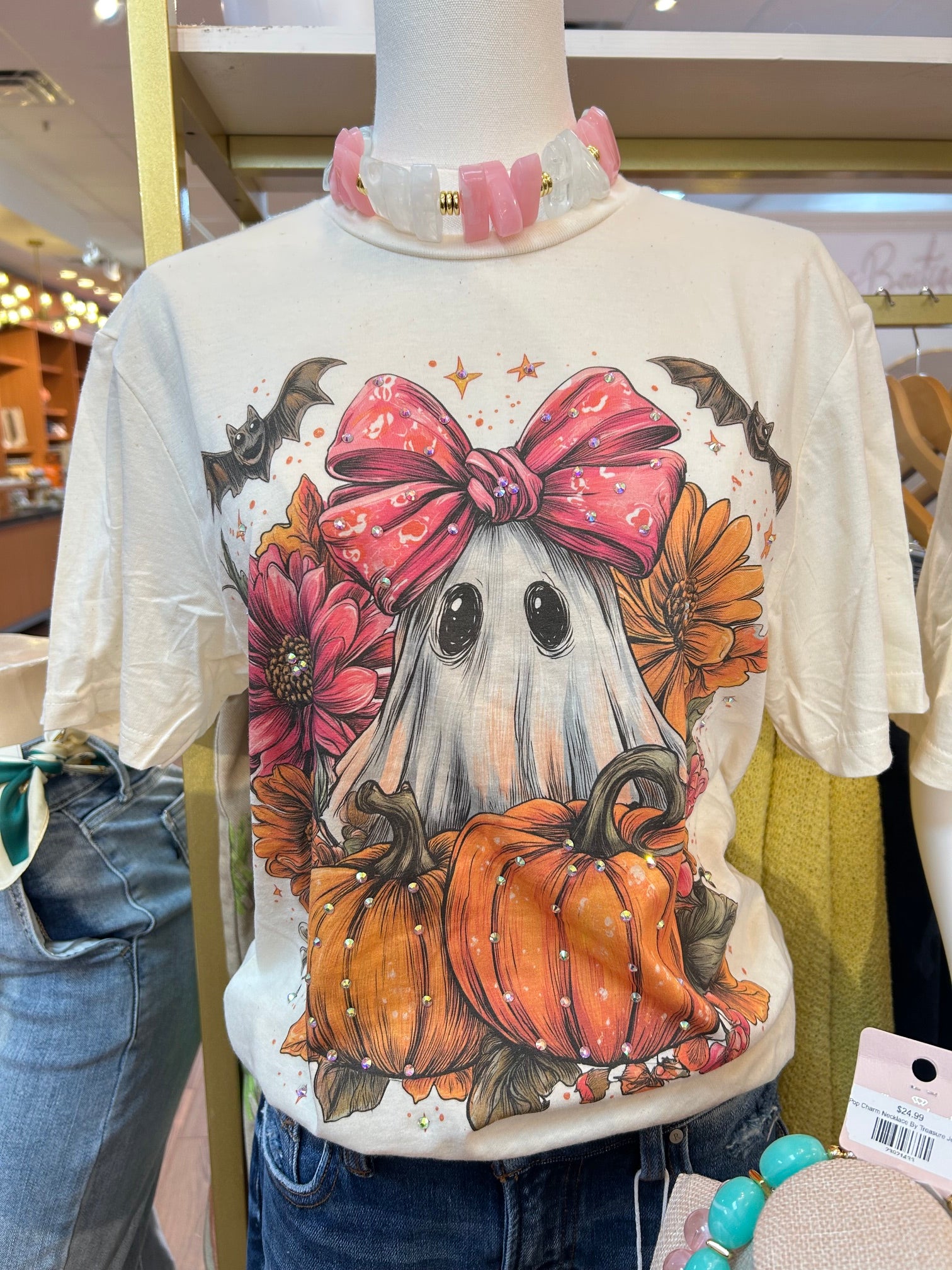 Ghost Pumpkin Graphic Tee By Jcoons