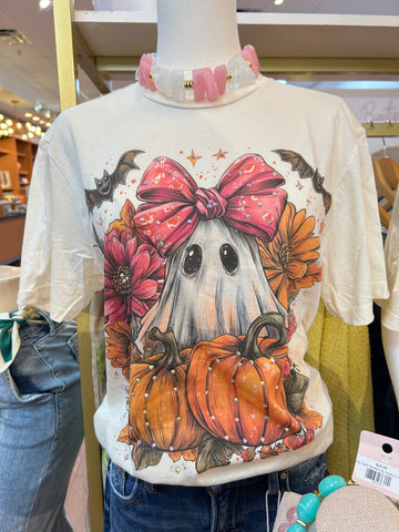 Ghost Pumpkin Graphic Tee By Jcoons
