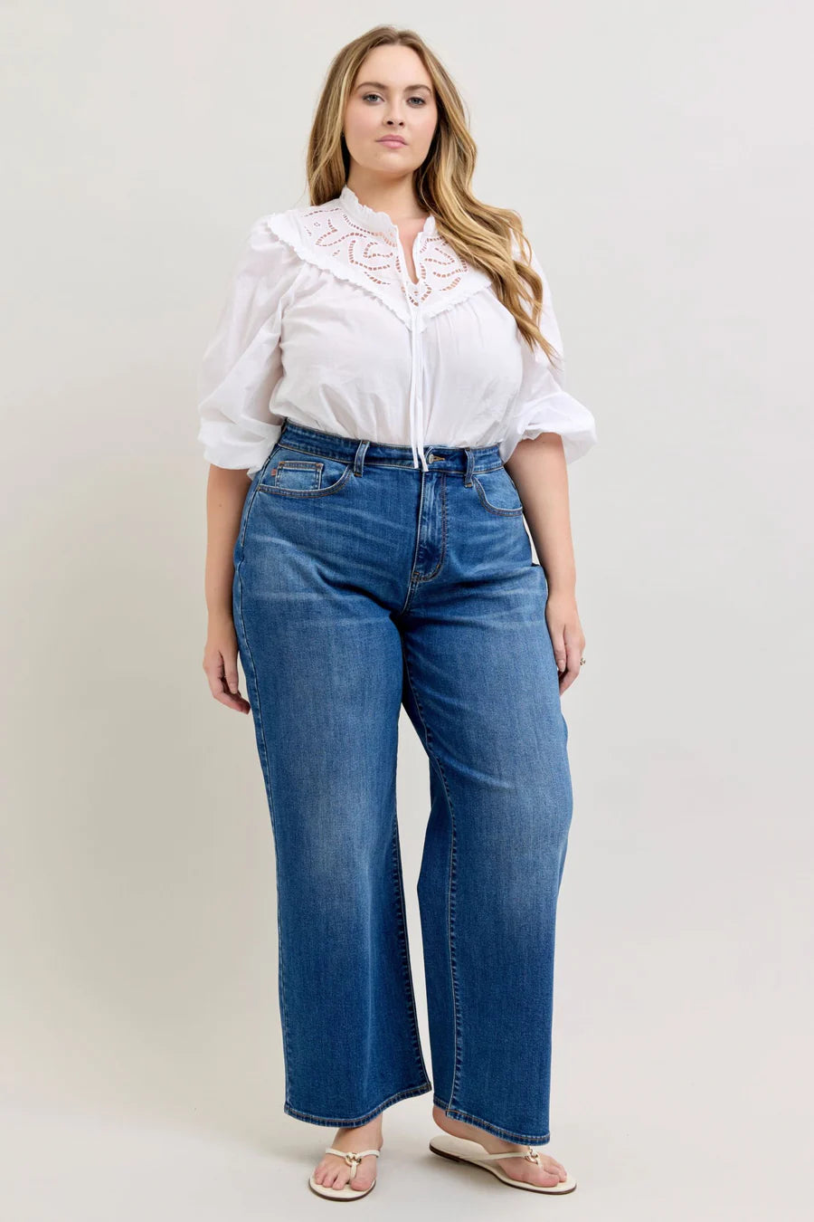 Judy Blue Main Character Wide Leg Jeans Curvy 82689