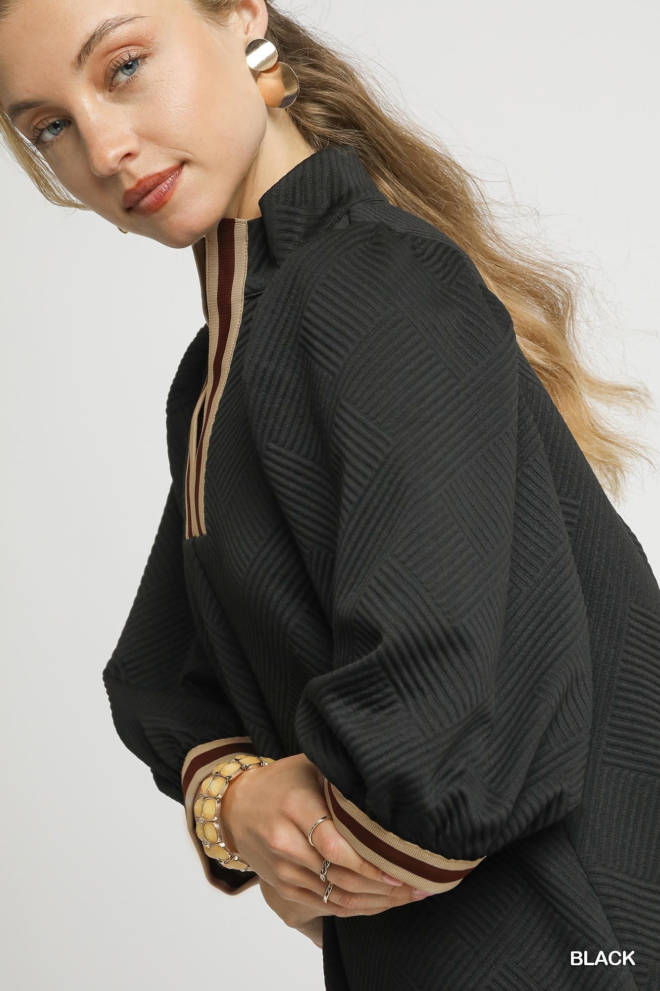 High Neck Jacquard Mini Dress By Umgee