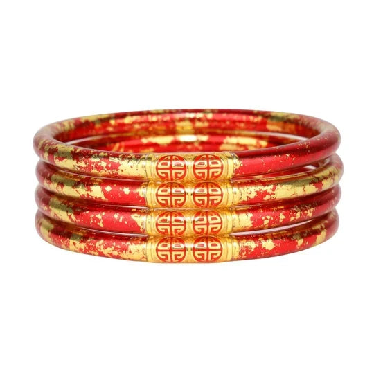 BuDhaGirl  KOI All Weather Bangles in Rouge -Set of 4