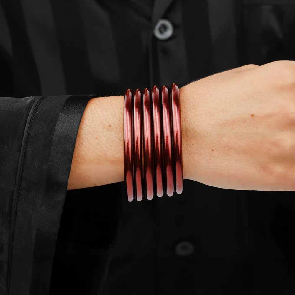 Merlot All Weather Bangles- Set of 6