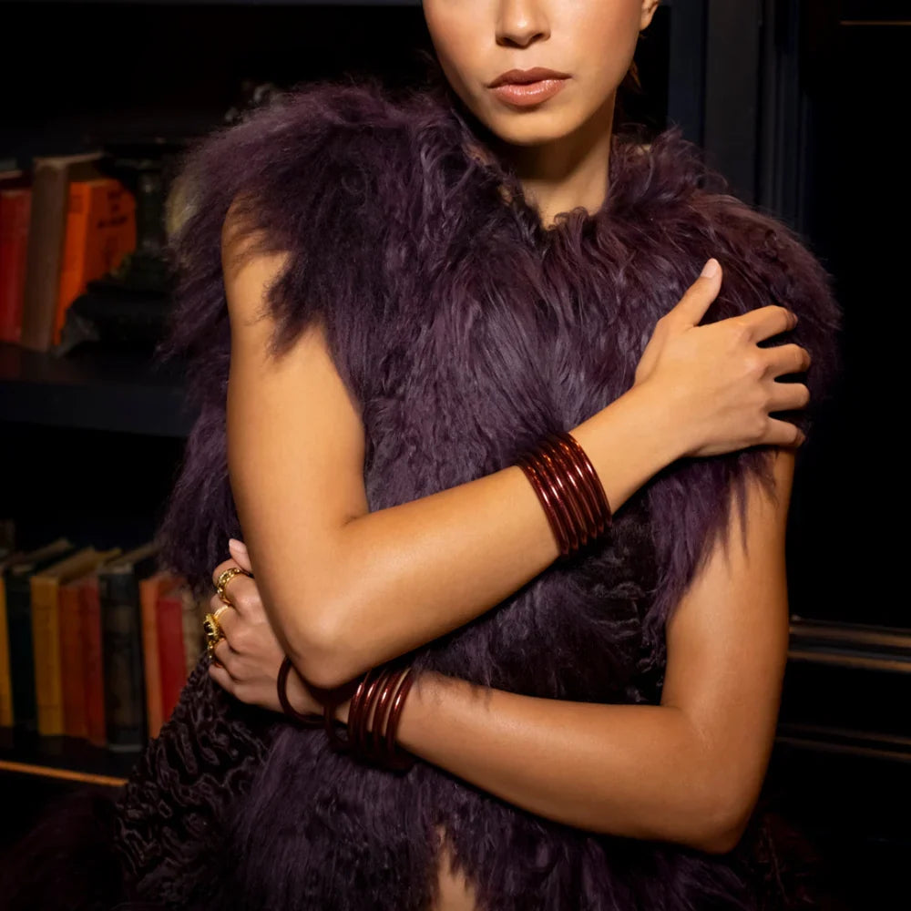 Merlot All Weather Bangles- Set of 6