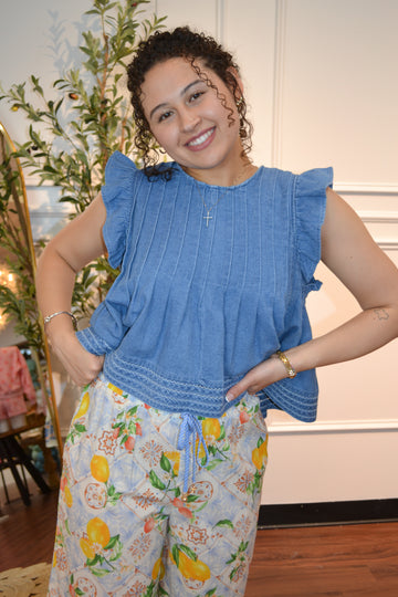 Easy Charm Denim Top By Entro