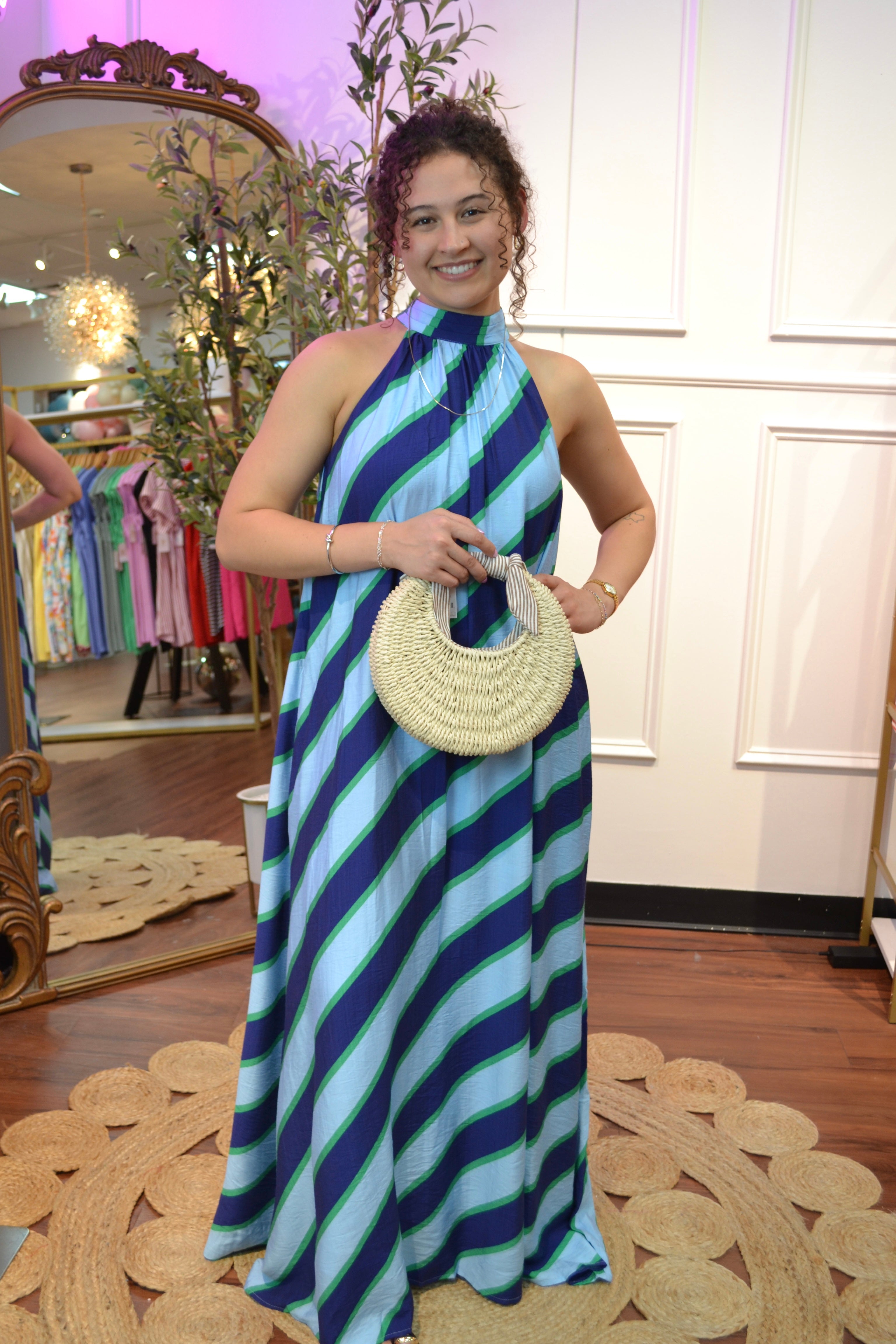 Coastal Current Maxi Dress By Entro