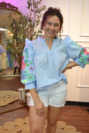 Pretty Please Ruffle Blouse By Jodifil