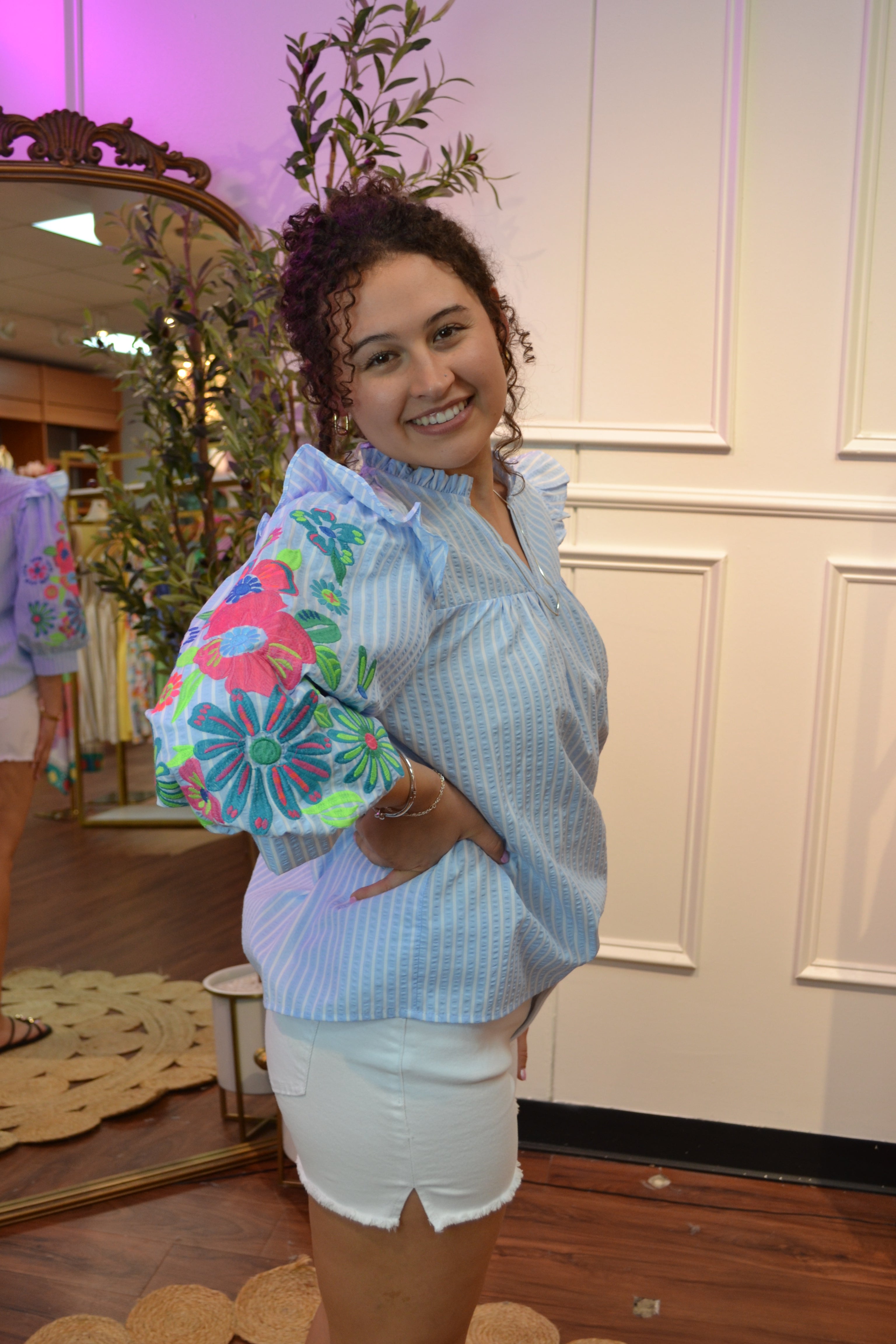 Pretty Please Ruffle Blouse By Jodifil