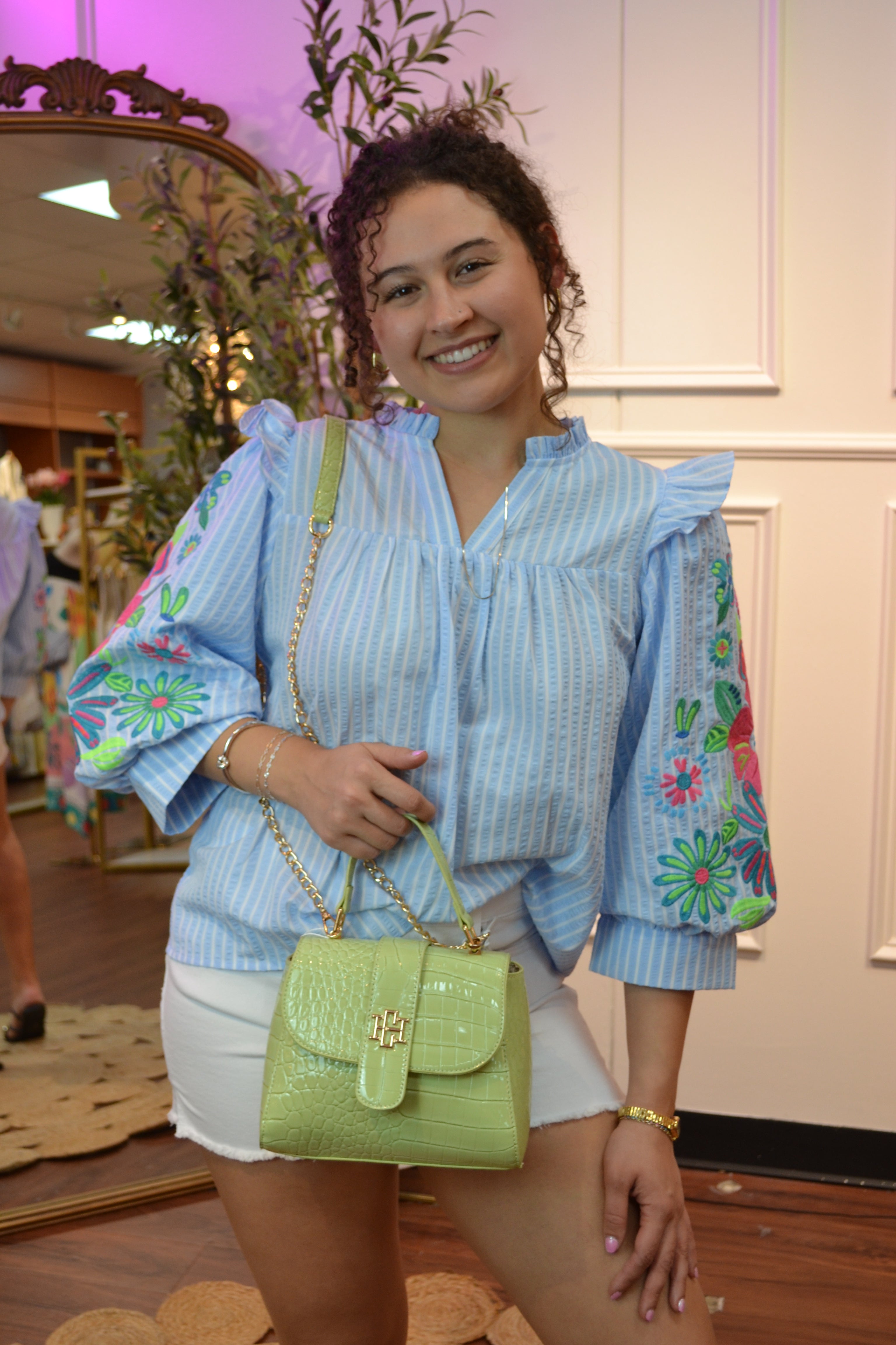 Pretty Please Ruffle Blouse By Jodifil