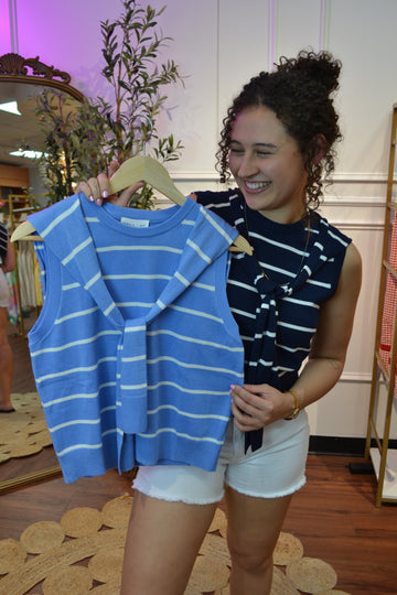 Ocean Line Sweater Tank By Entro