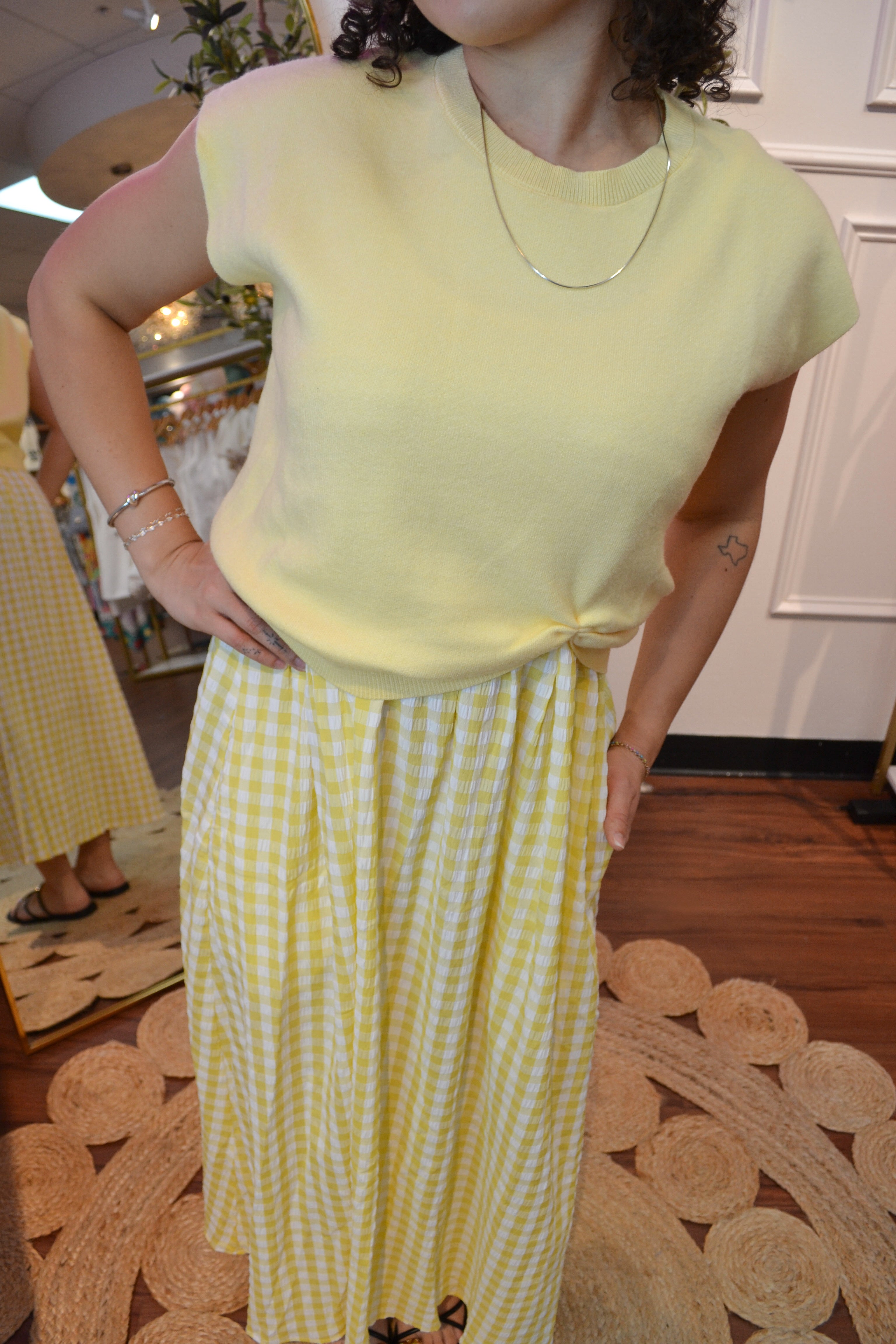 Sunshine Picnic Gingham Dress Set By Entro