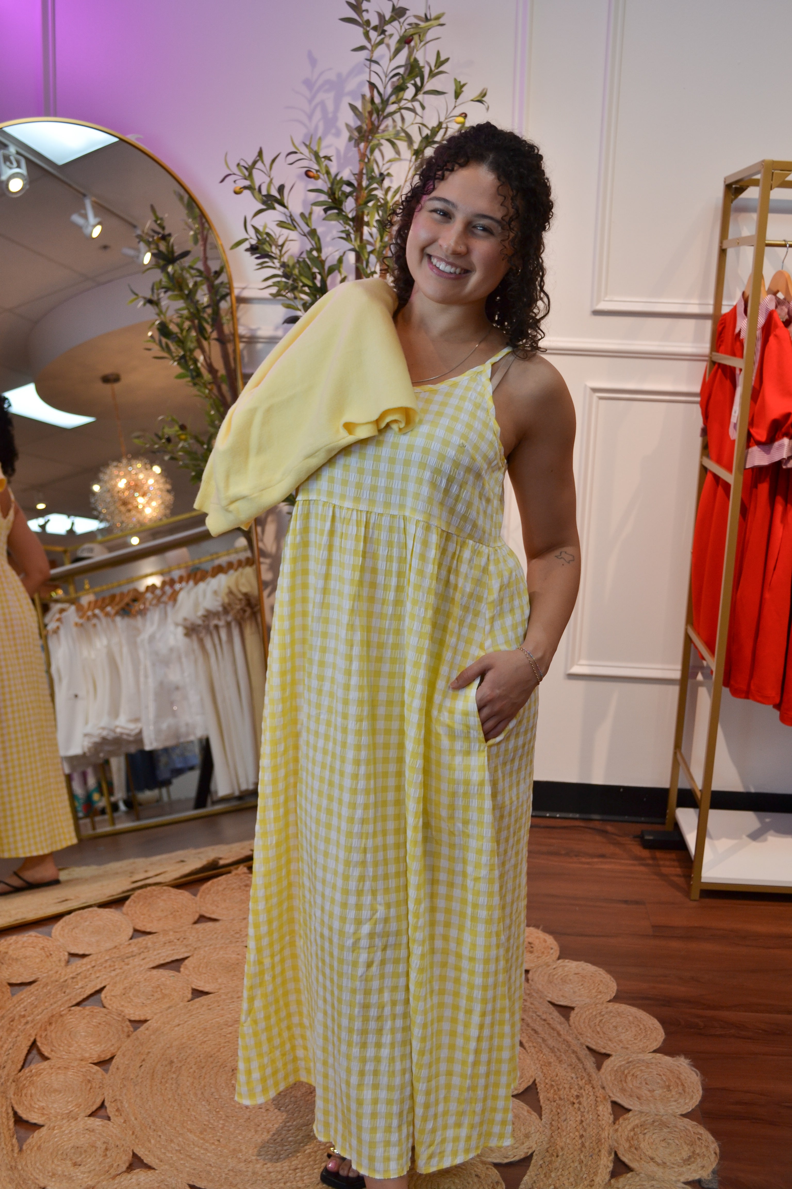 Sunshine Picnic Gingham Dress Set By Entro