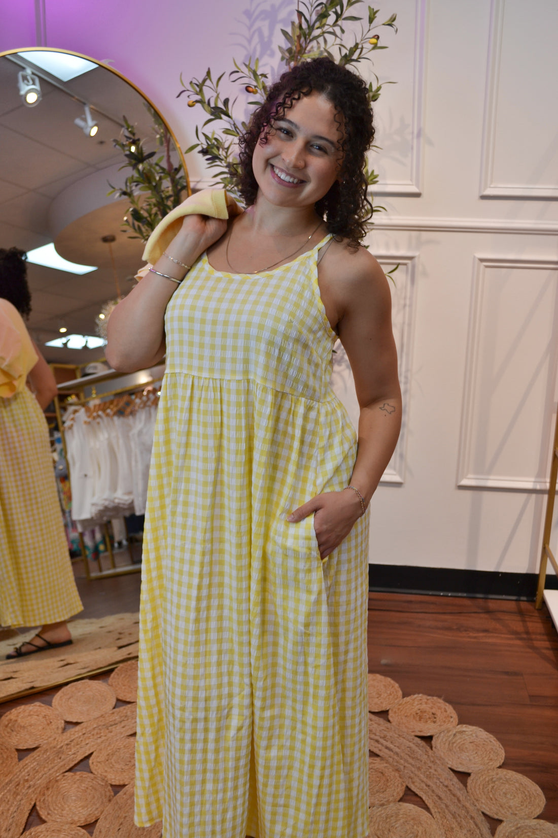 Sunshine Picnic Gingham Dress Set By Entro
