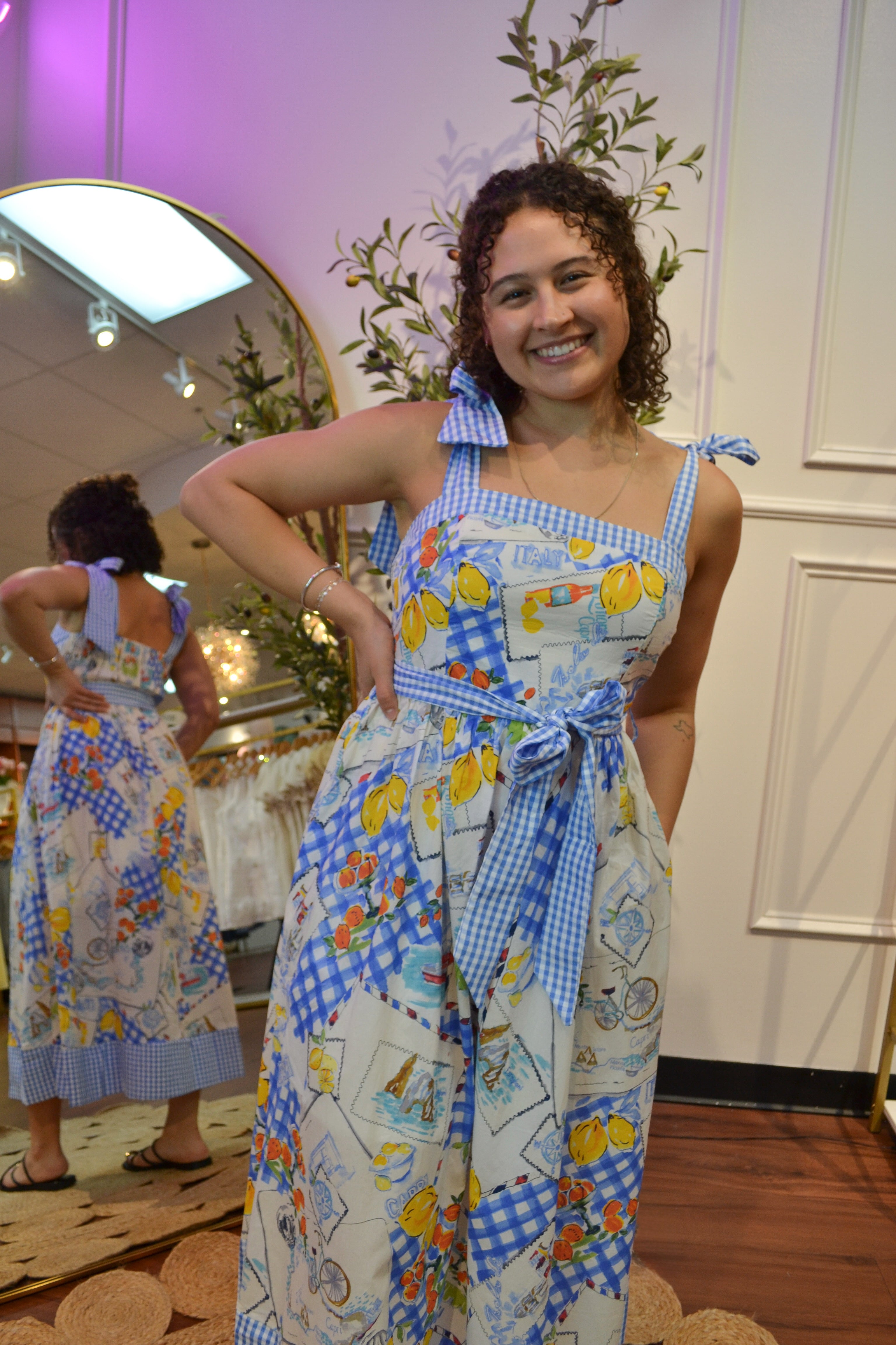 Capri Postcard Midi Dress By Entro