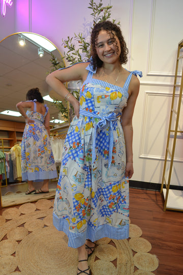 Capri Postcard Midi Dress By Entro