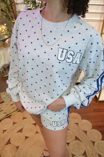 Star Spangled Sweetheart Sweatshirt By Peach Love