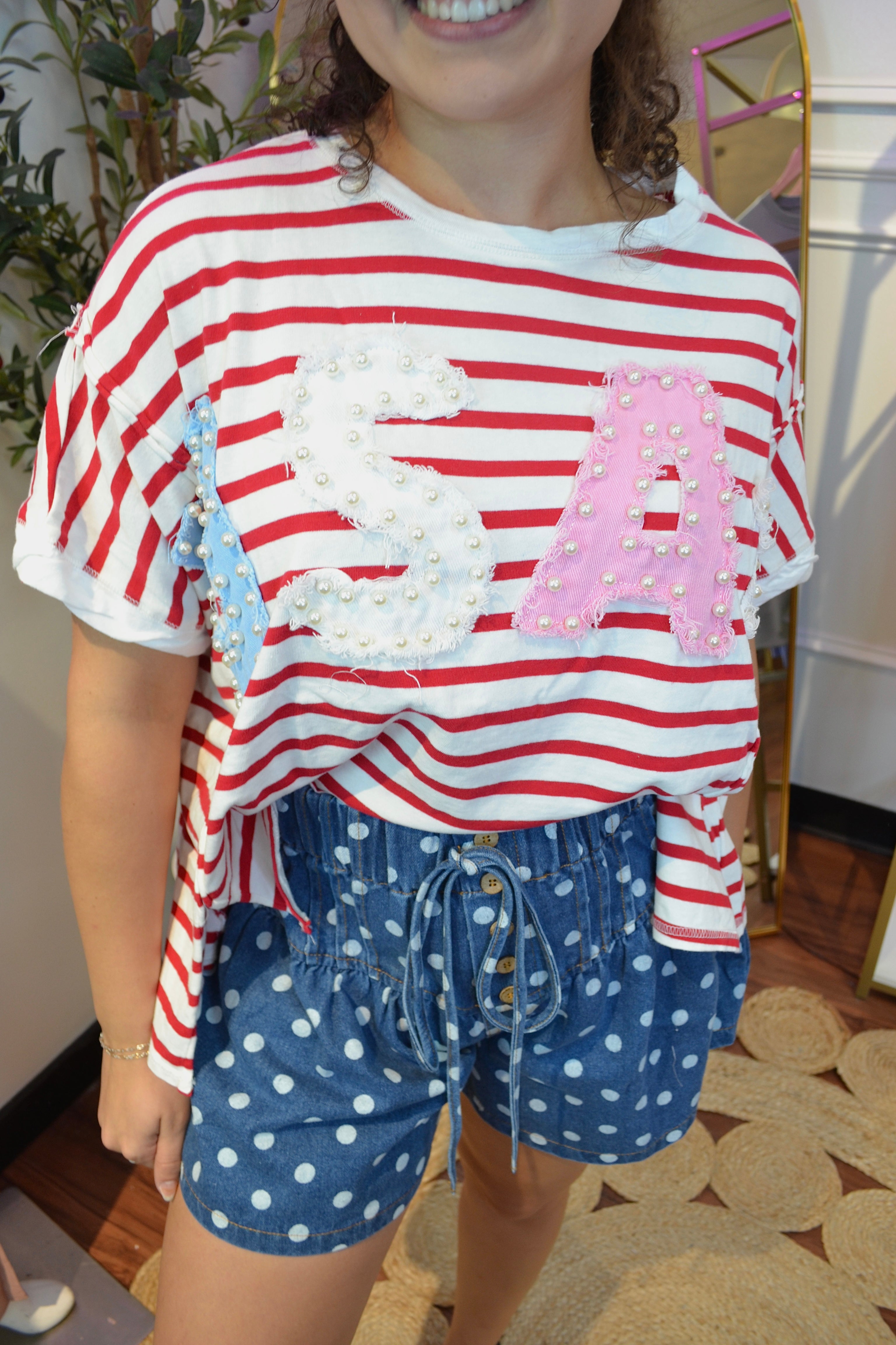 Sweet Liberty Pearl USA Top By Peach Love Cali