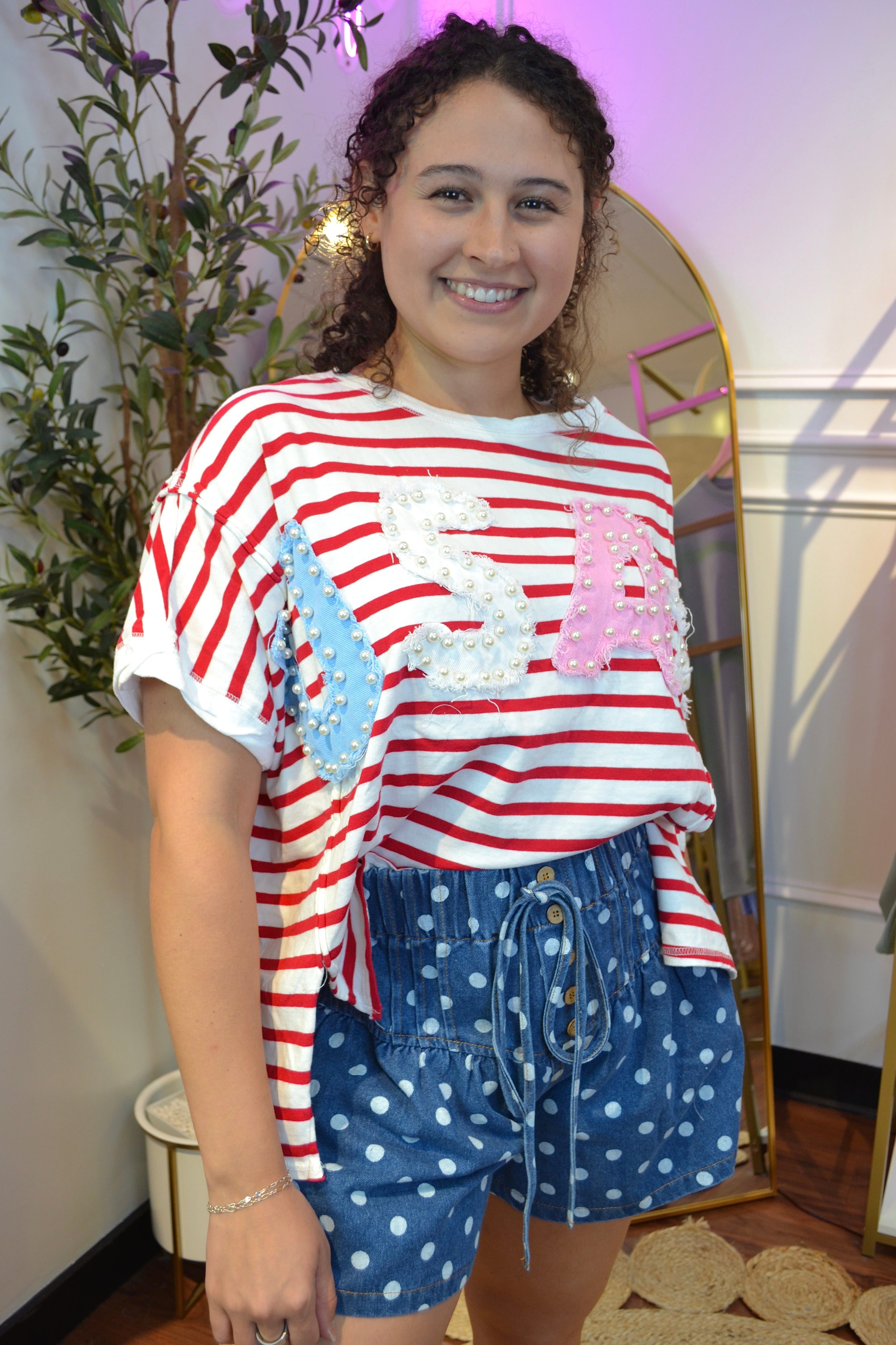 Sweet Liberty Pearl USA Top By Peach Love Cali