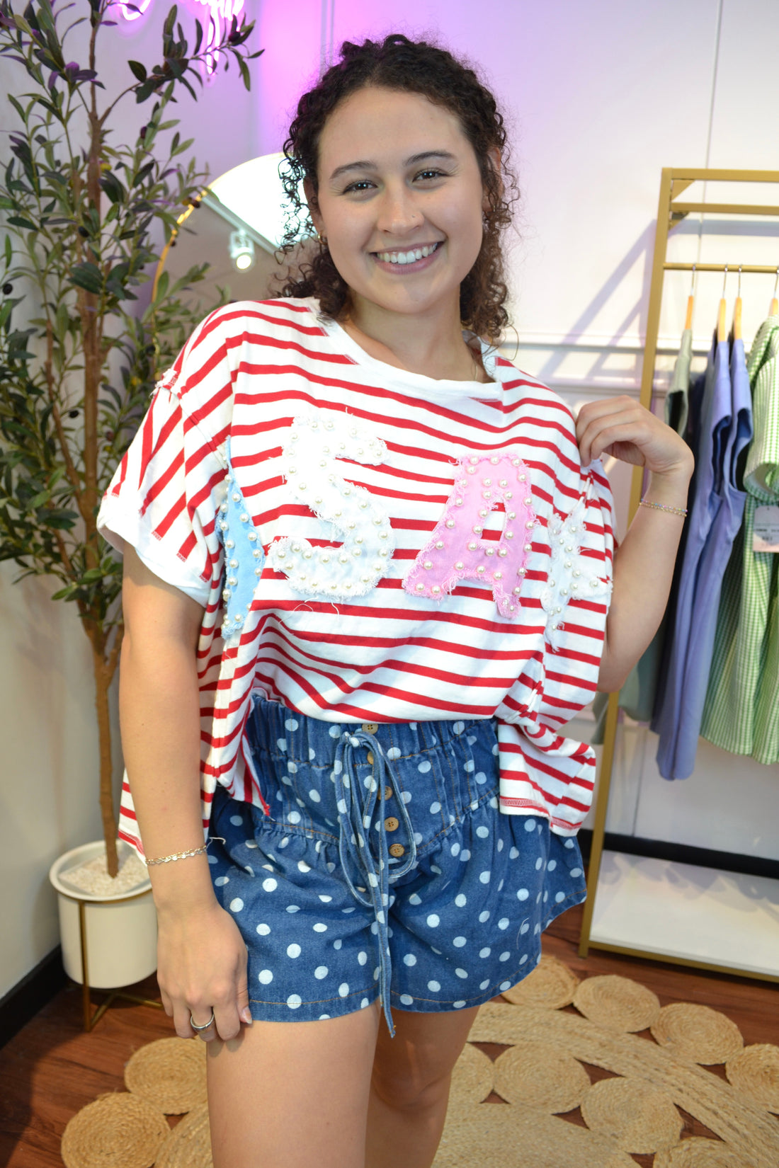 Sweet Liberty Pearl USA Top By Peach Love Cali
