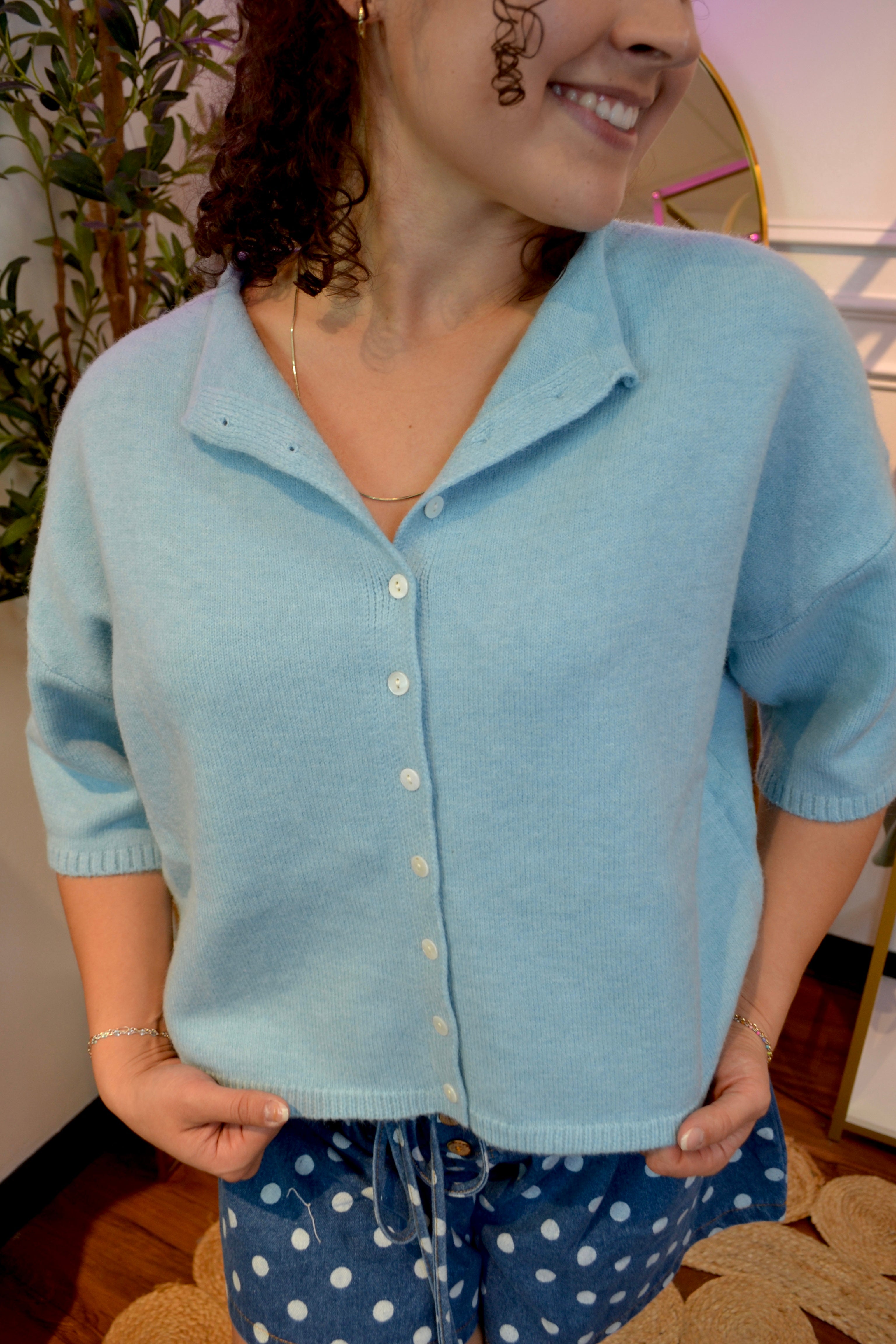 Blue Skies Knit Cardigan By Eesome